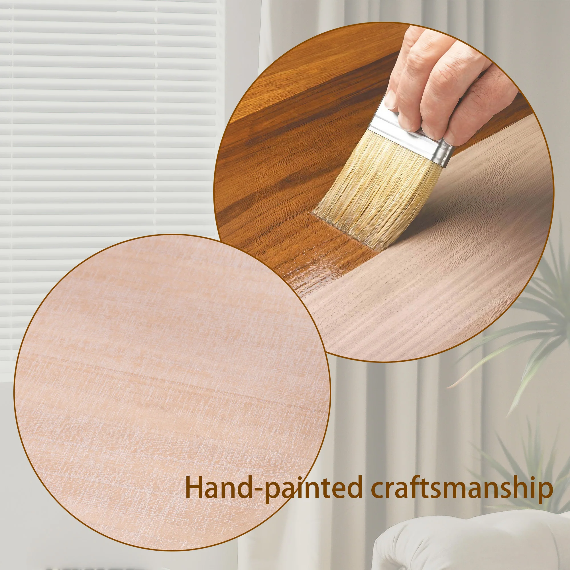 Walker Edison | Modern Natural Finish 31 in Round Wood Coffee Table