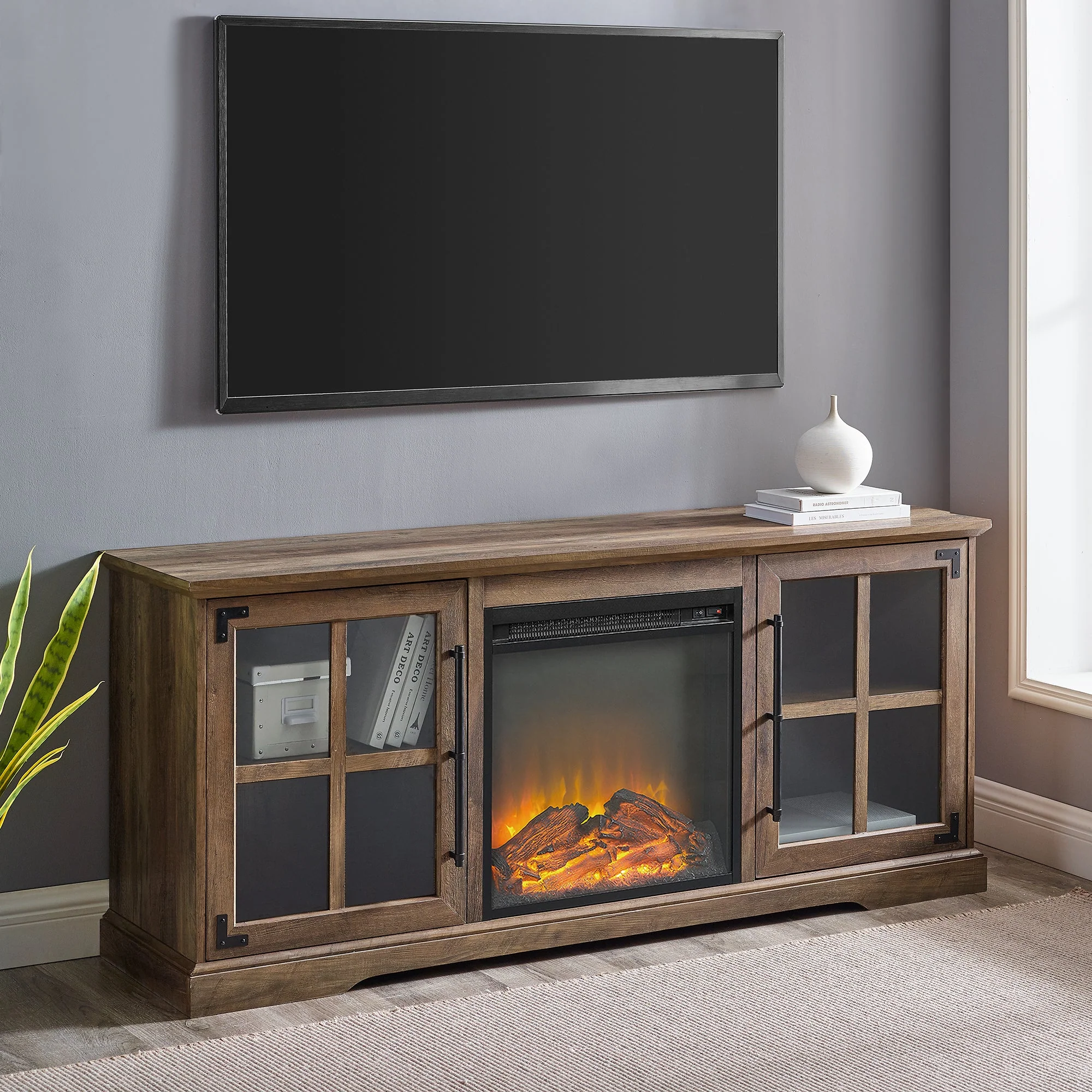 Abigail 60 2 Door Fireplace Console