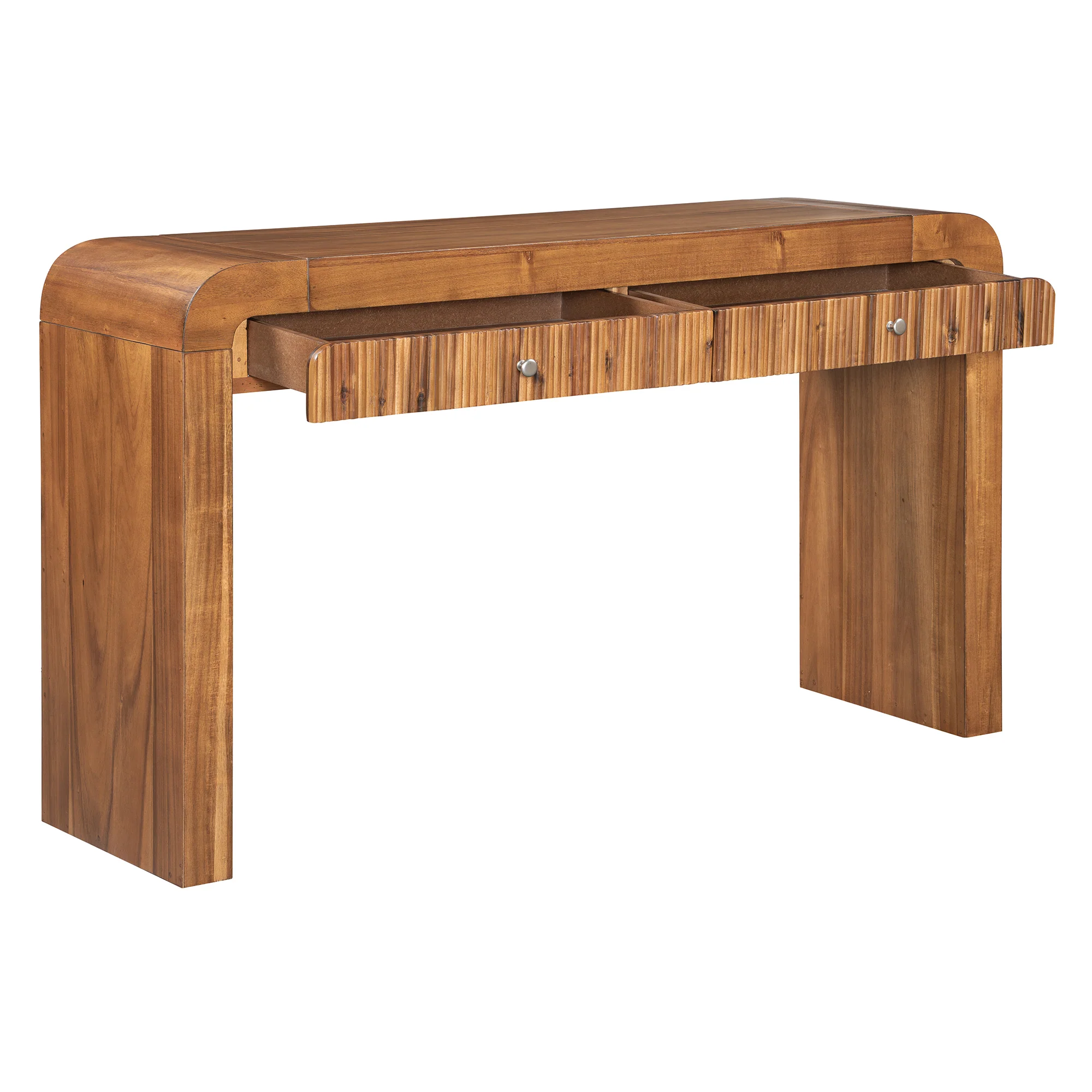 Walker Edison | Entryway Fluted Curve Design Console/Desk Table with Drawers