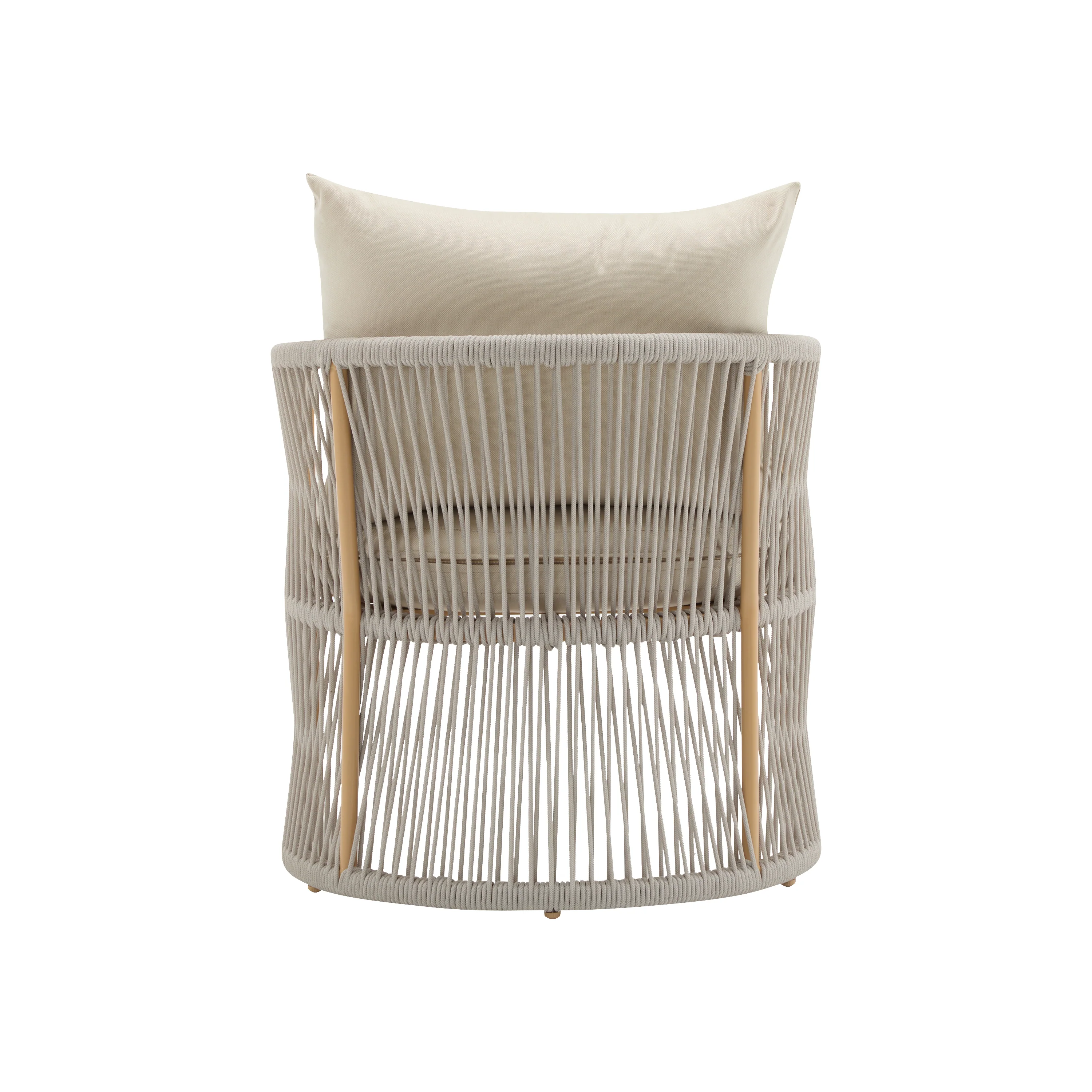 Walker Edison | Stylish Rope-Weave Design Curved Club Chair Set