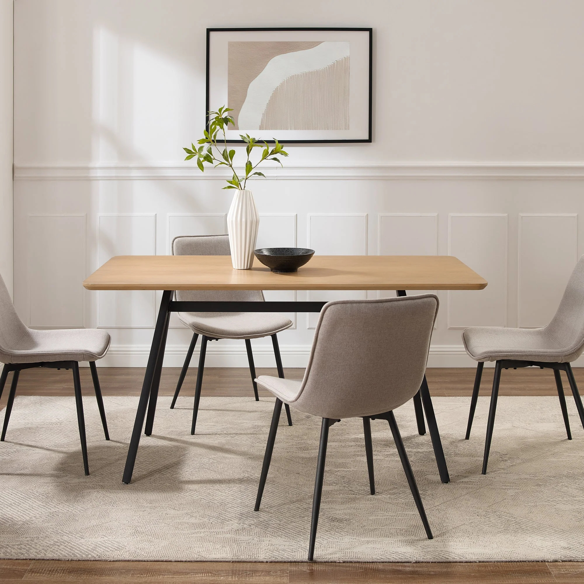 Garret 60 Modern Industrial Veneer and Metal Dining Table