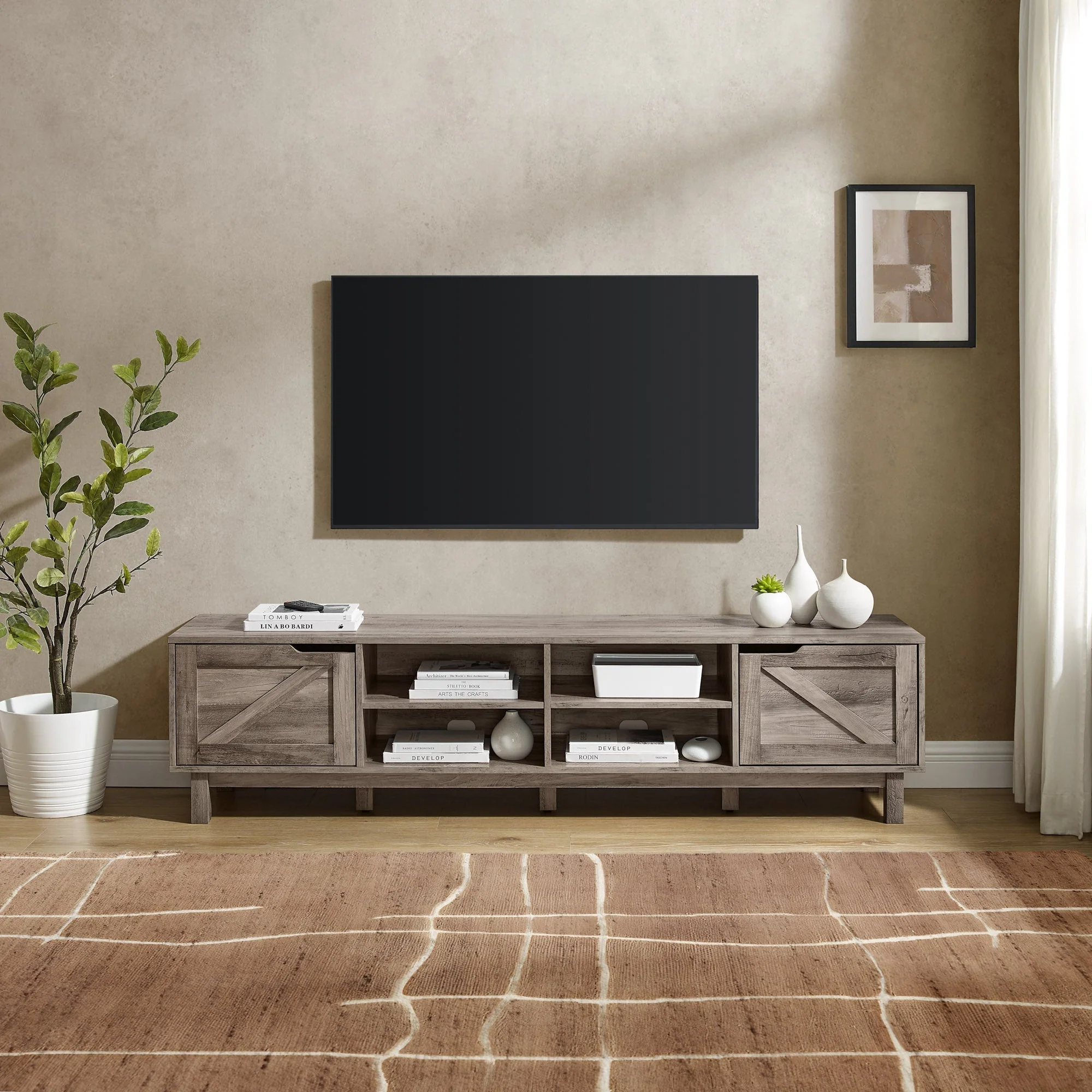 Barn Door 70 Rustic TV Stand