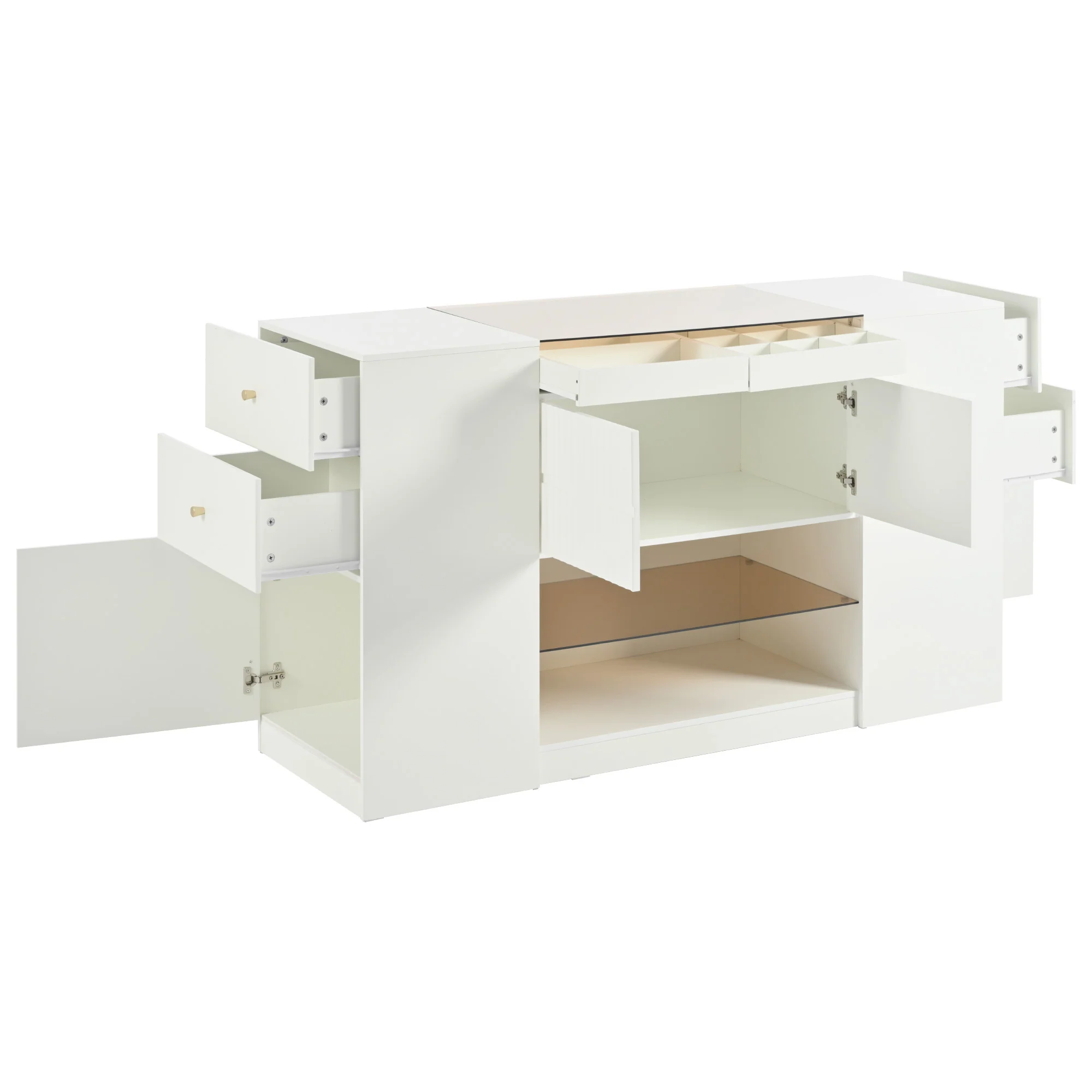 Walker Edison | Modern Multi-Functional Island Vanity Dresser and Storage Cabinet