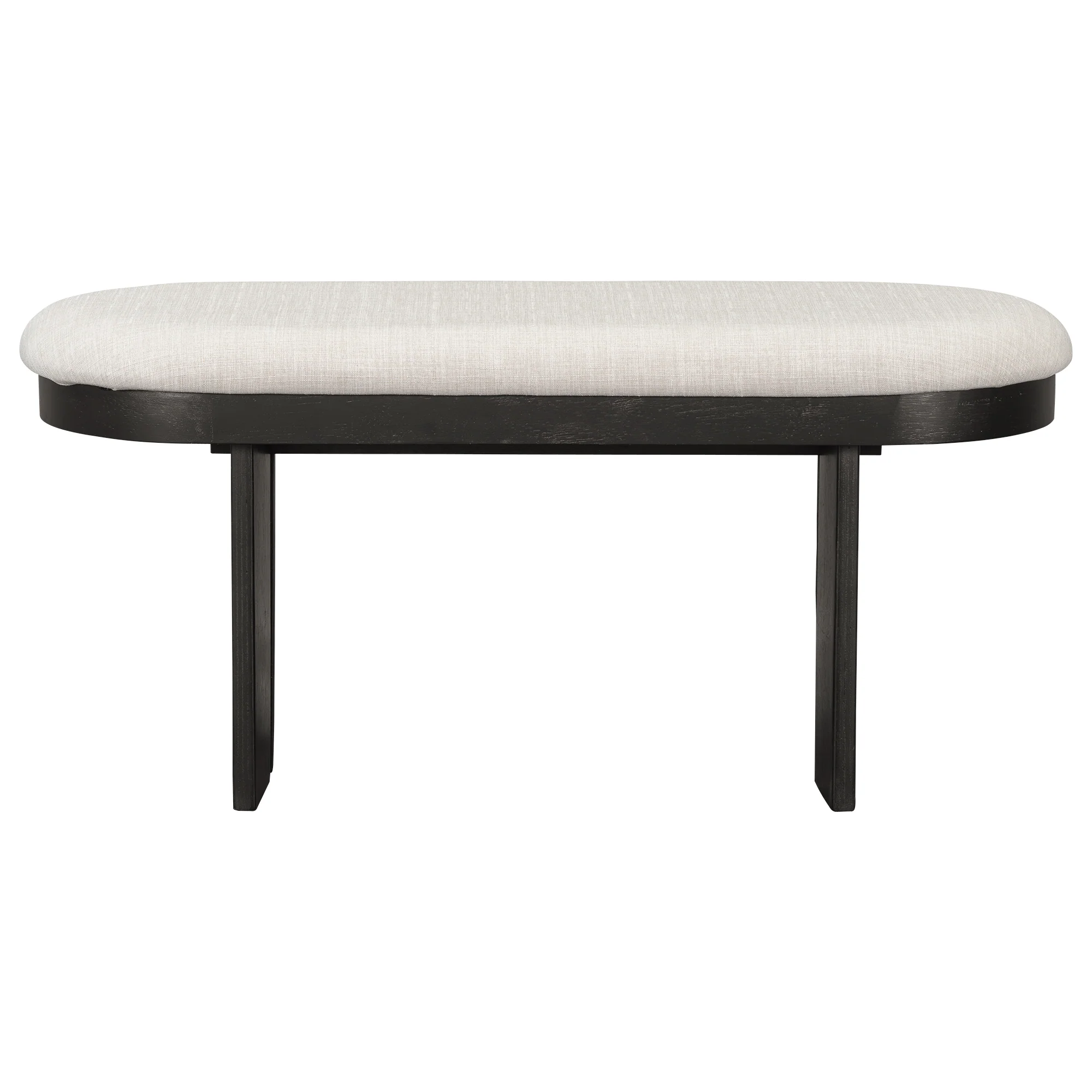 Walker Edison | Solid Wood 6-Piece Upholstered Dining Table Set with Bench