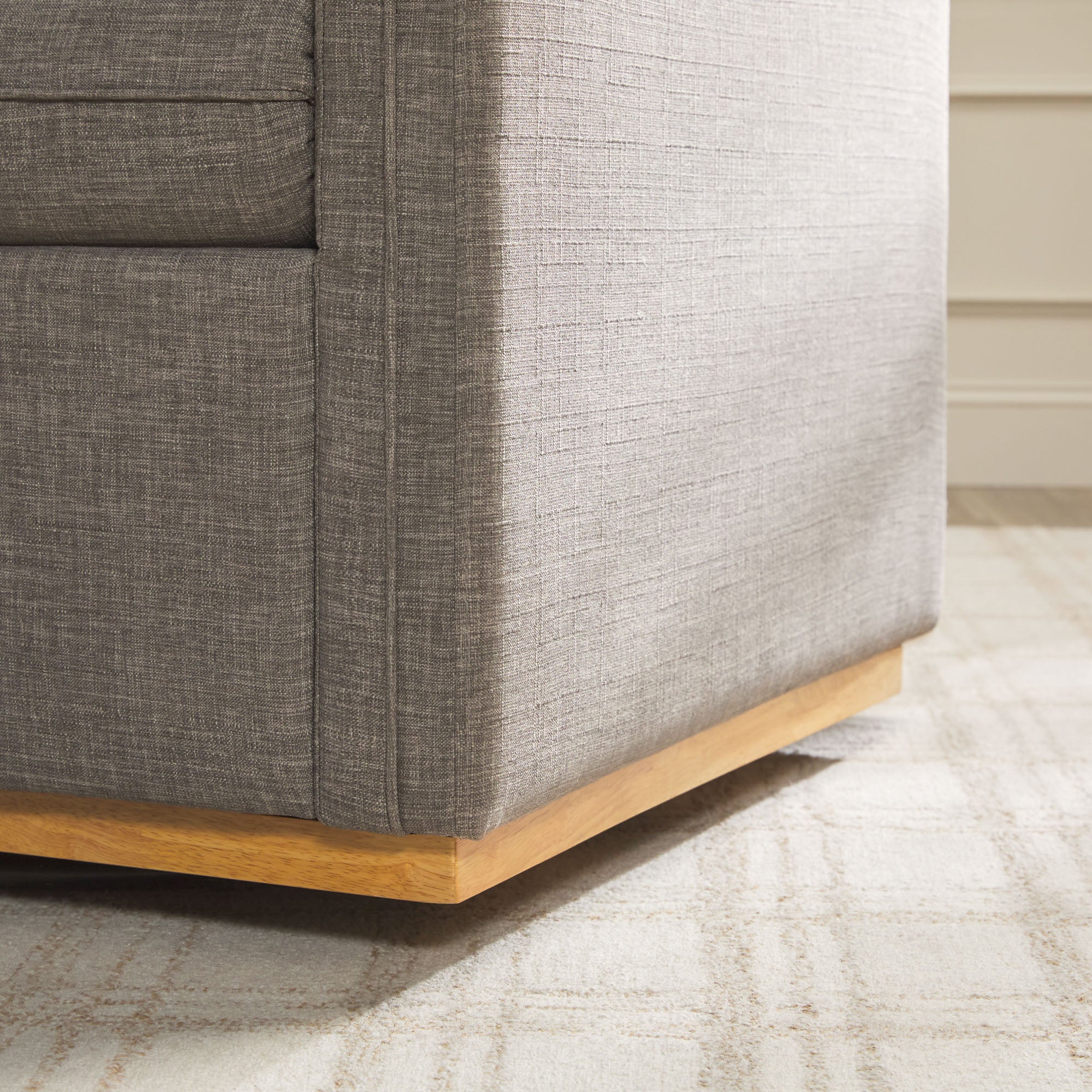 Nash Modern Farmhouse Easy Assembly Linen Swivel Accent Chair