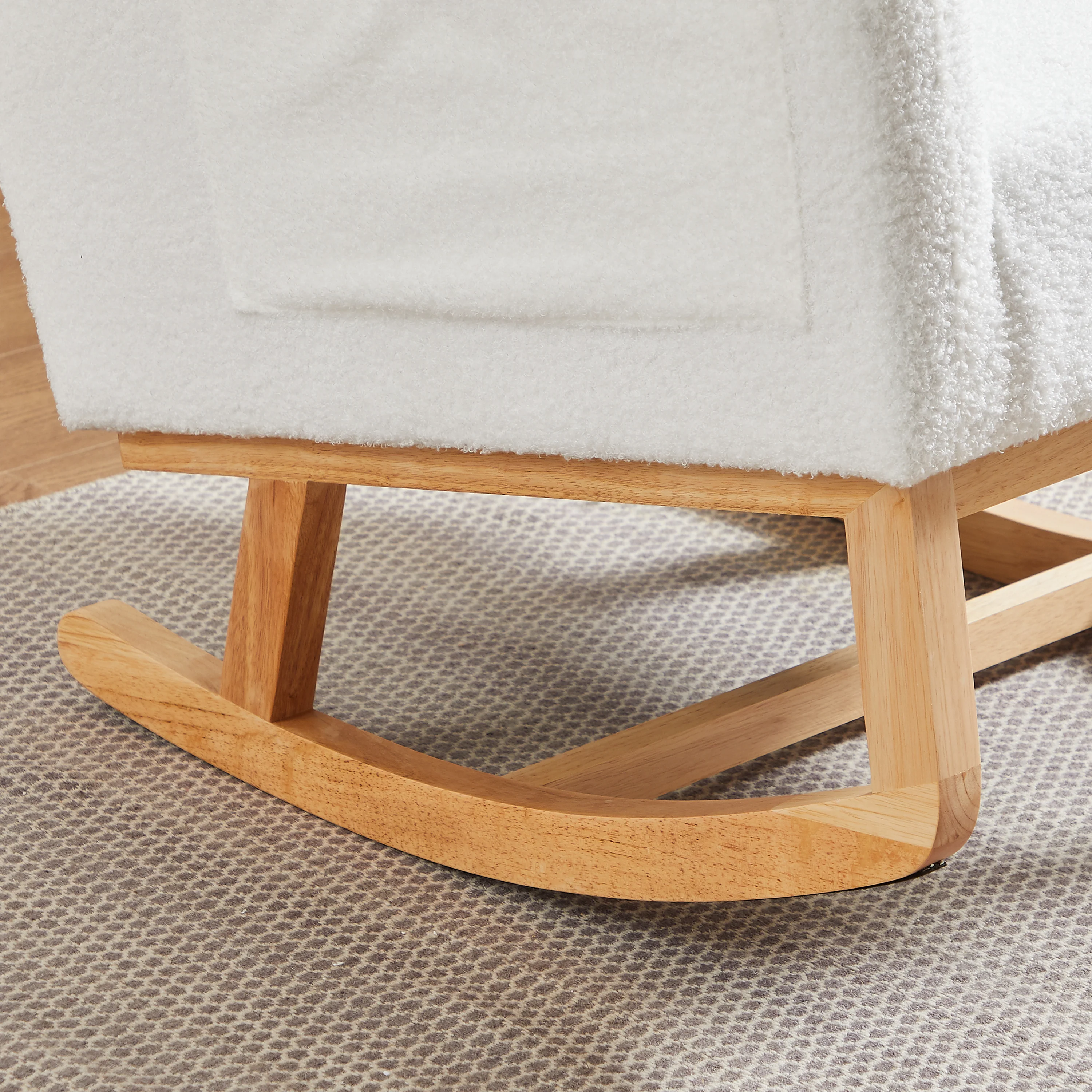 Walker Edison | Modern Boucle Lounge Arm Rocking Chair