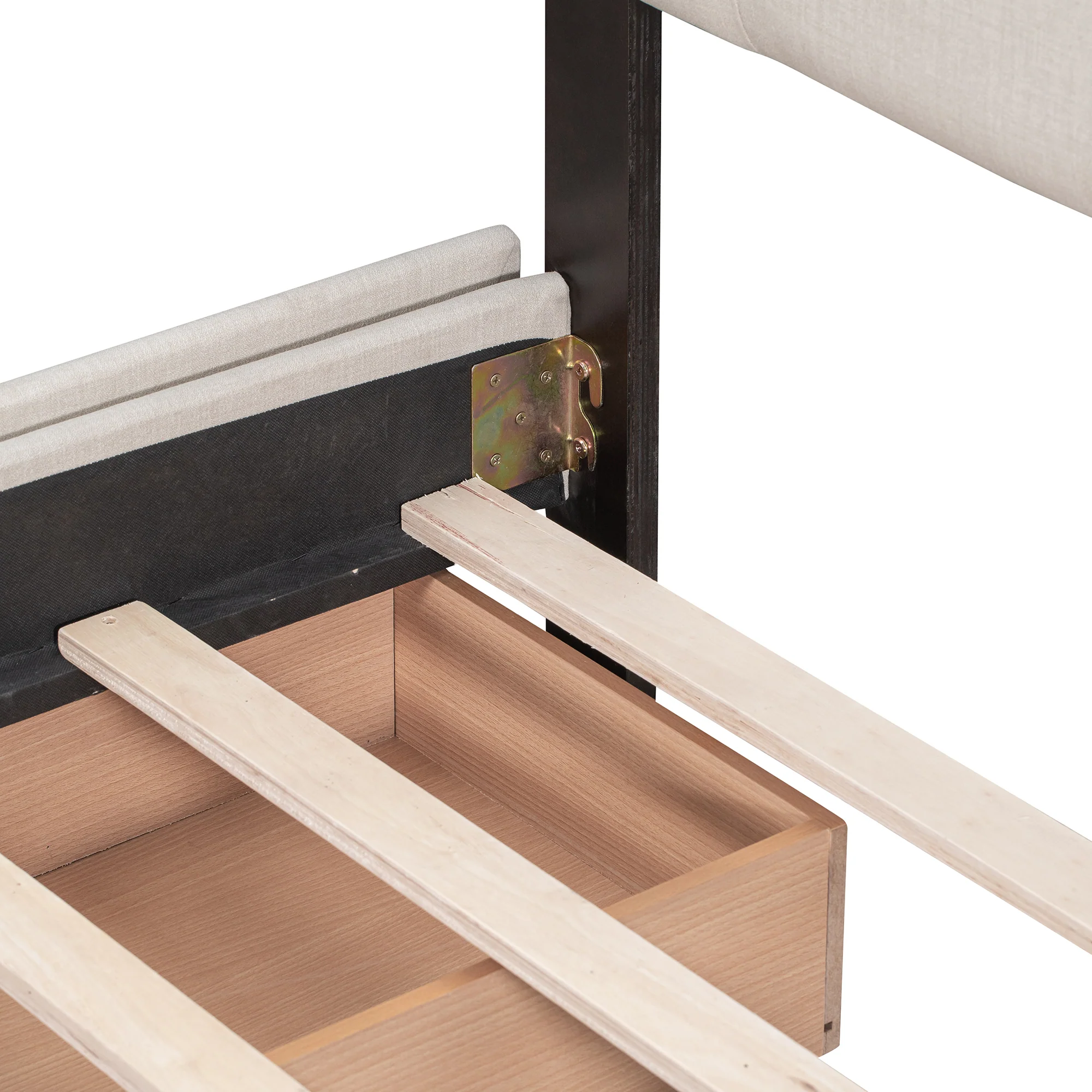 Walker Edison | Upholstered Queen Platform Bed with Storage