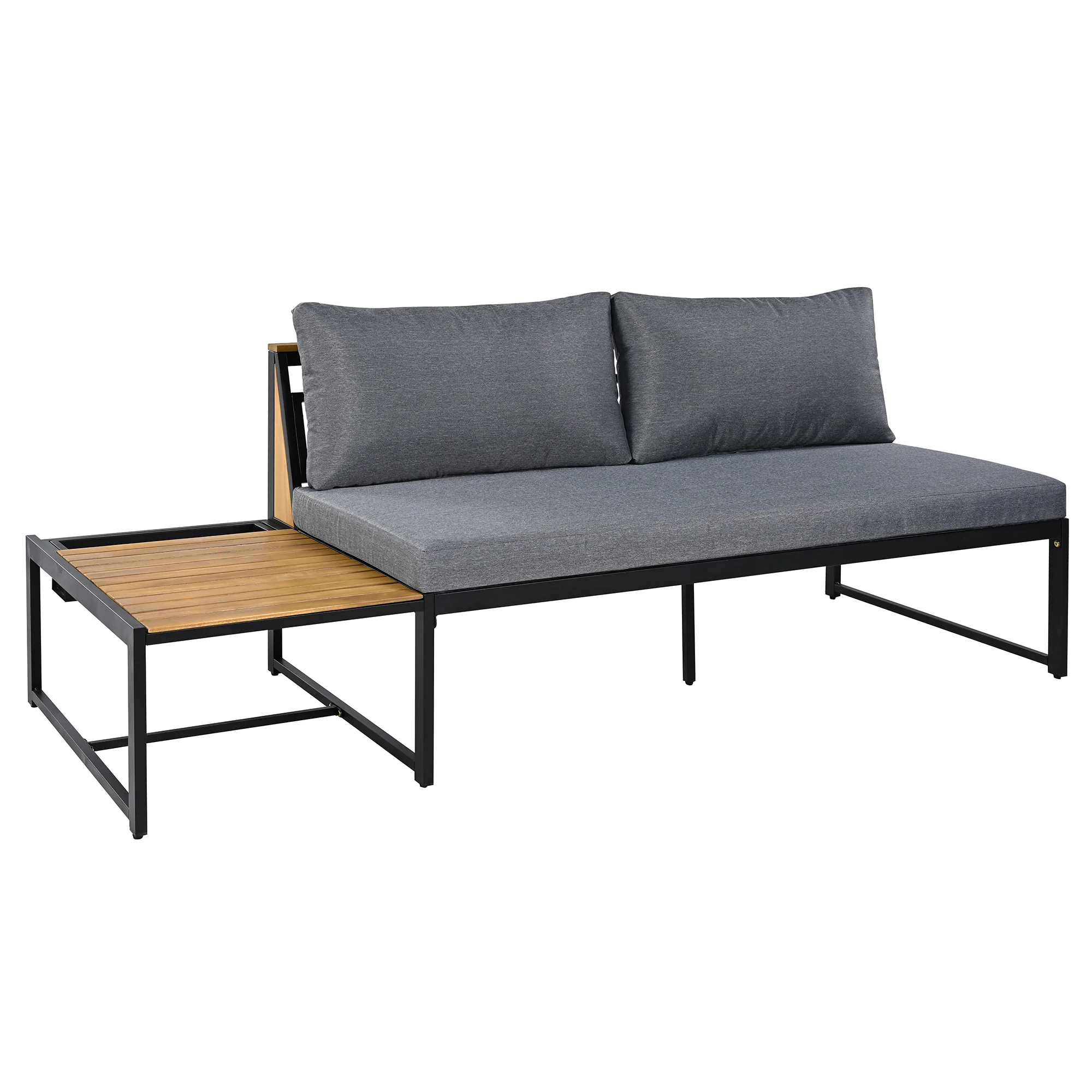 Walker Edison | 4 Pieces Outdoor Patio Sofa Sectional Set with Coffee and Side Tables