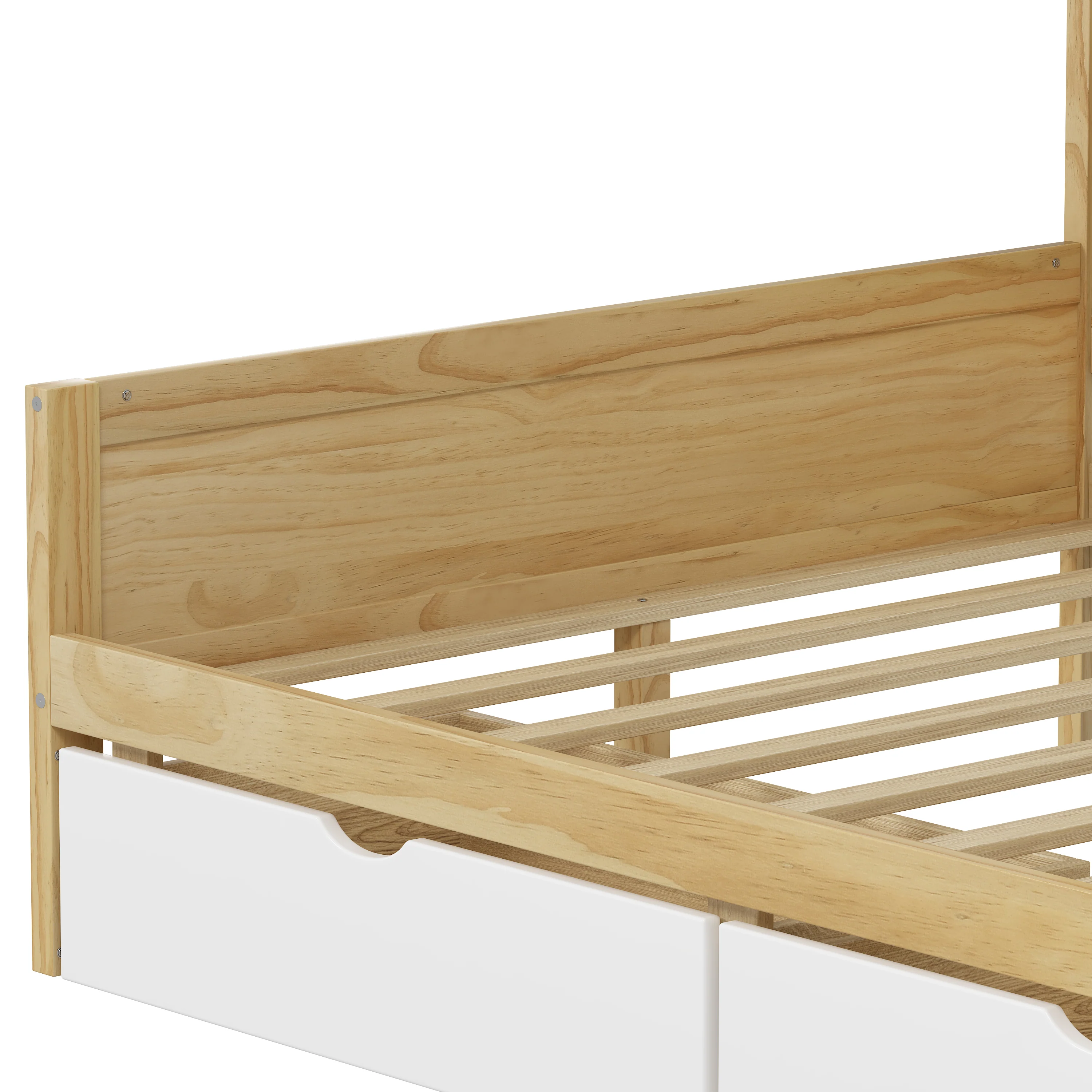 Walker Edison | Multi-Functional Wooden L-Shape Daybed with Storage Cabinets and Drawers