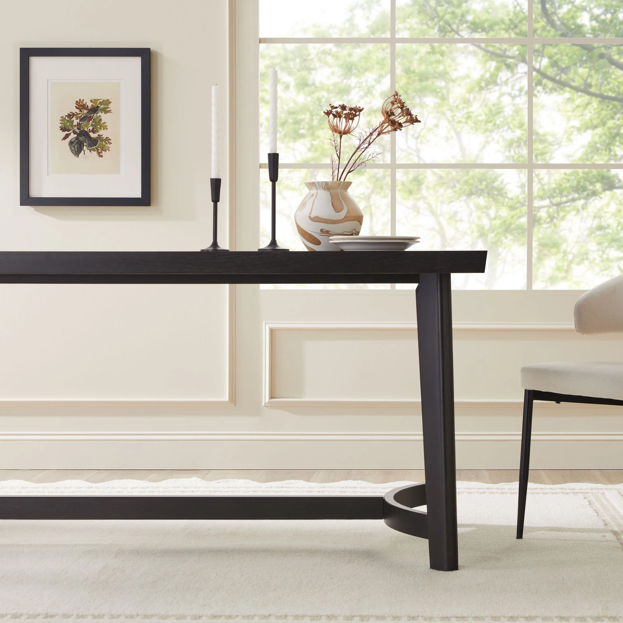 Nash Modern Farmhouse Rustic Solid Oak Wood Rectangular Dining Table