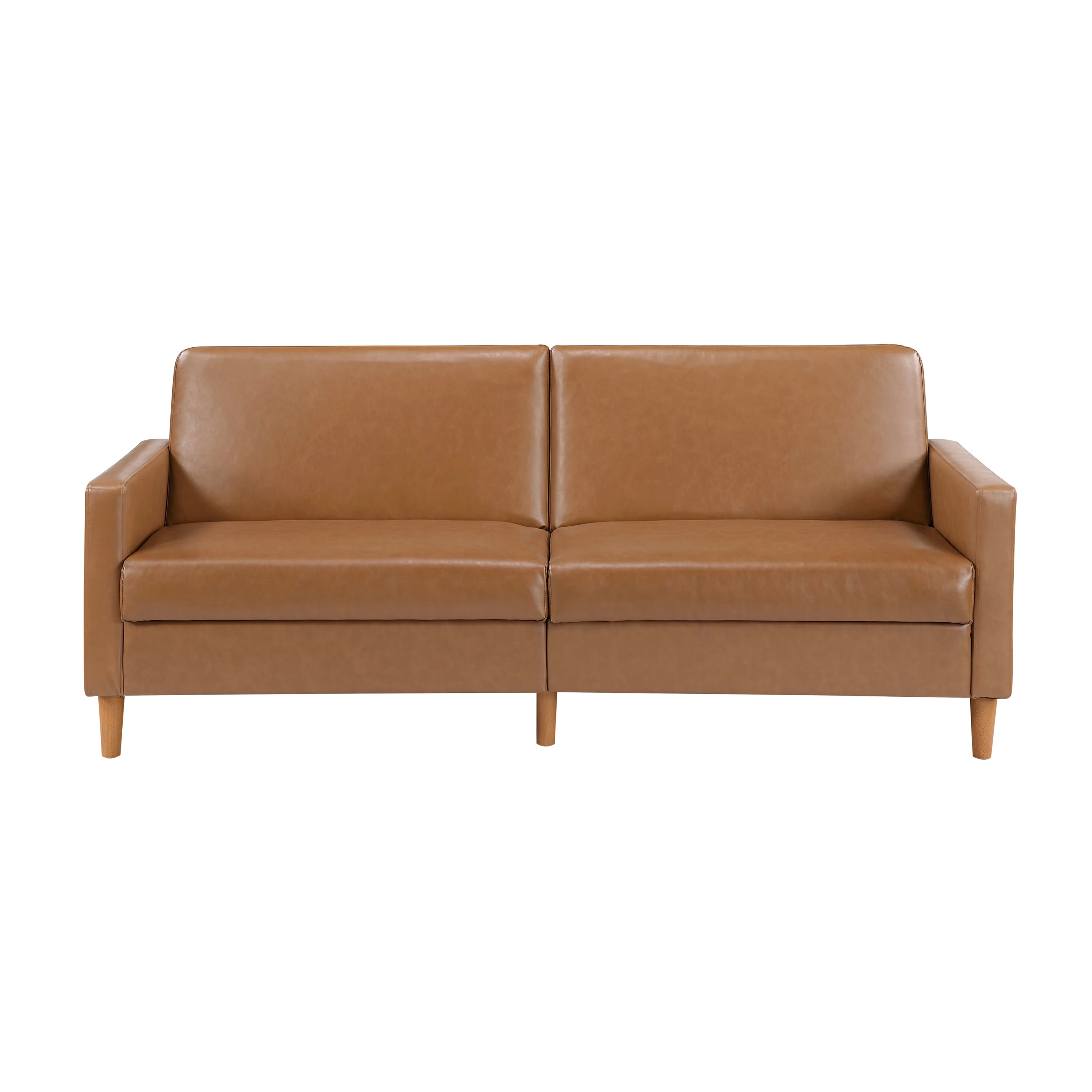 Walker Edison | Faux Leather Convertible Sleeper Sofa