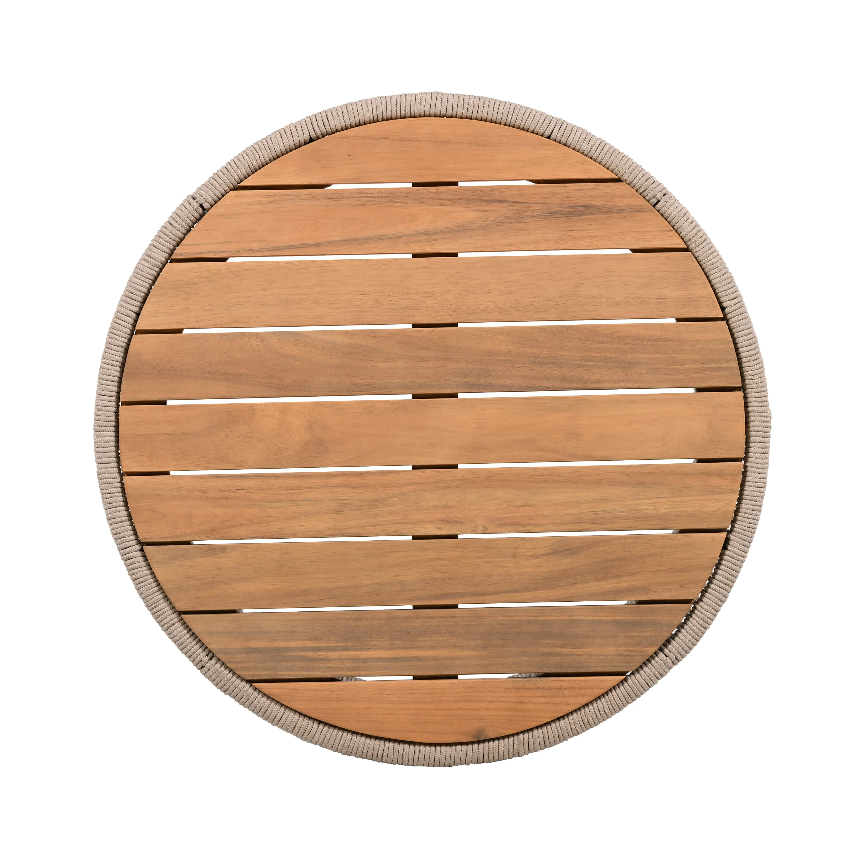 Walker Edison | Modern Woven Rope Design Coffee Table and Side Table Set of 2