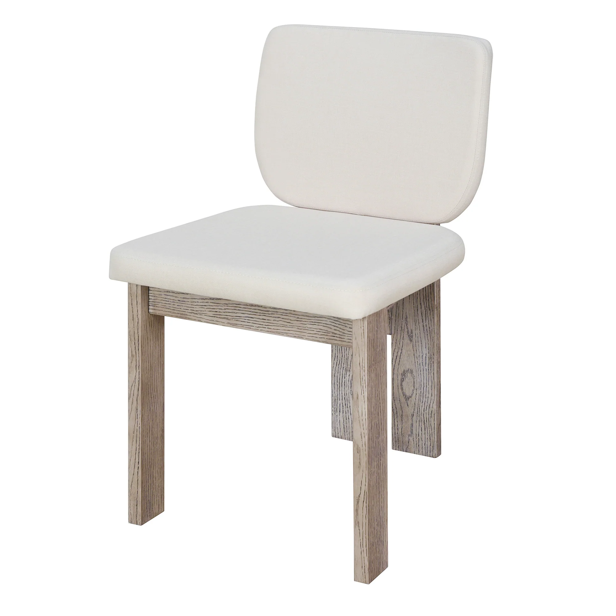 Walker Edison | Natural Wood Wash 7-Piece Retro Dining Set with 6 Upholstered Chairs