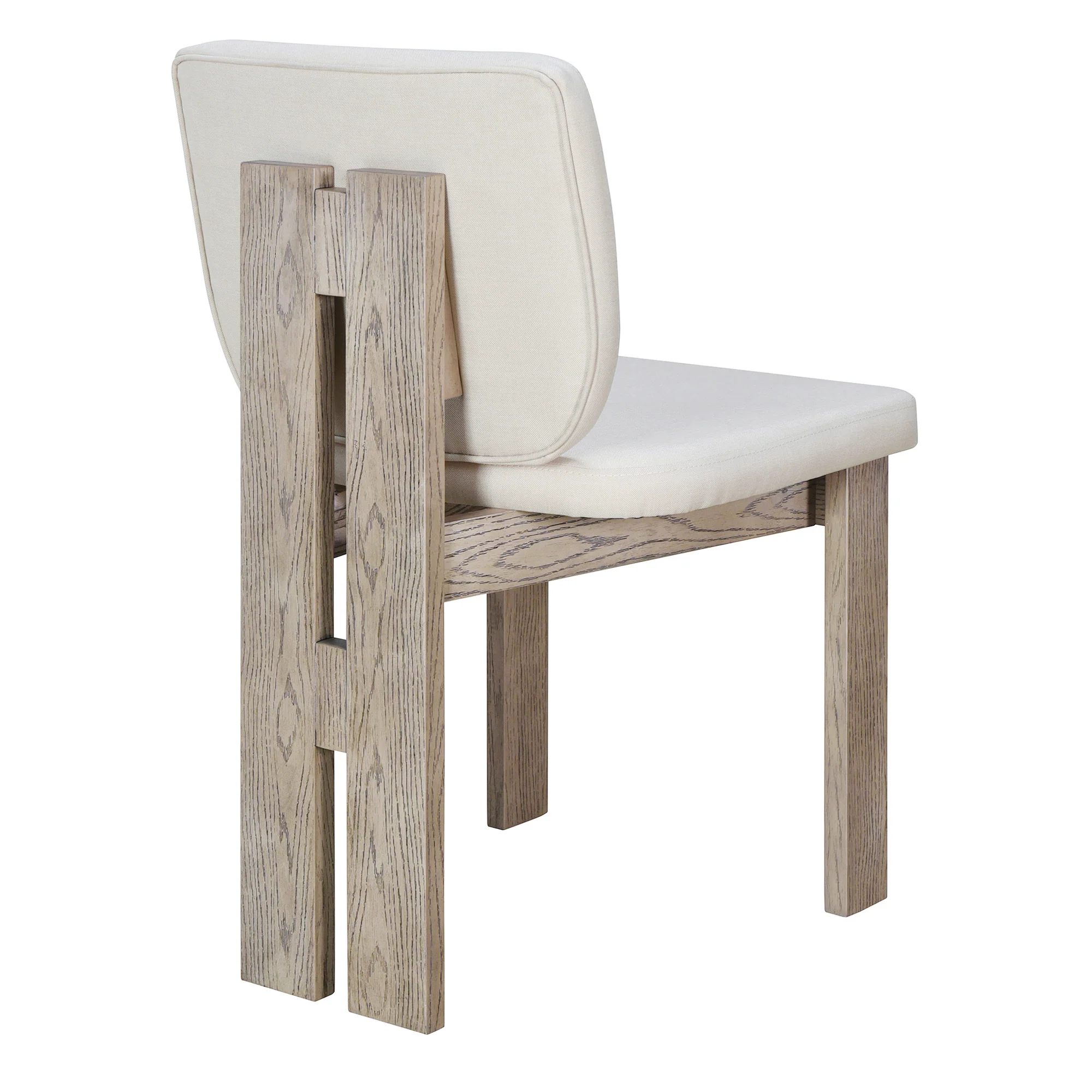 Walker Edison | Natural Wood Wash 7-Piece Retro Dining Set with 6 Upholstered Chairs