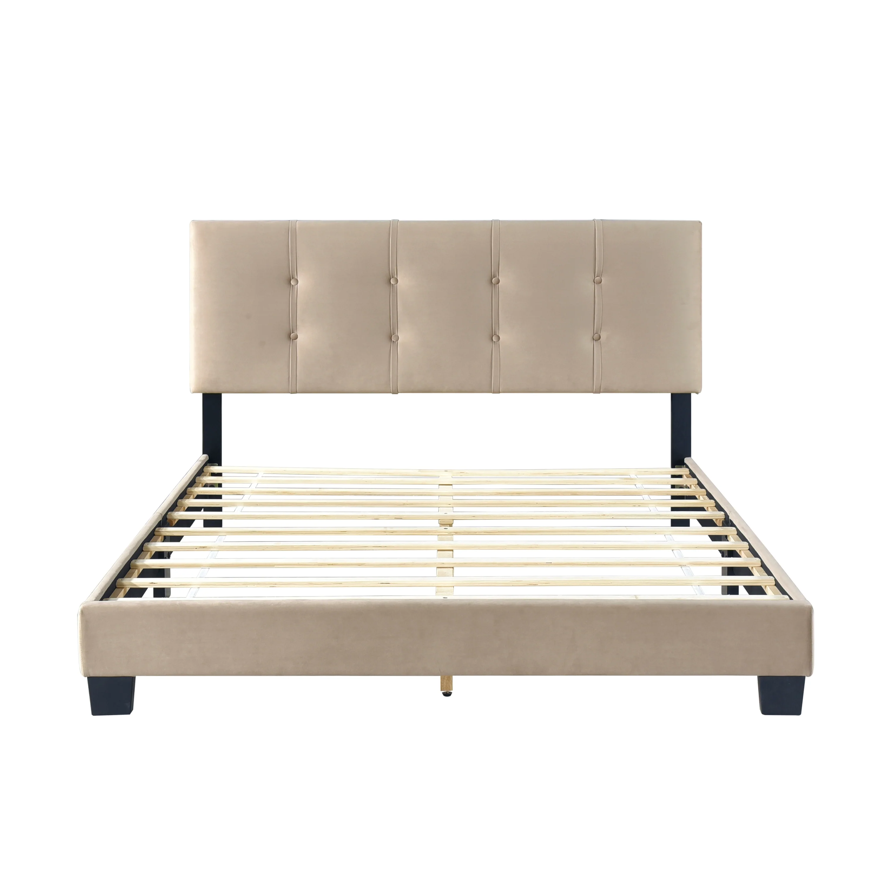Walker Edison | Queen Velvet Platform Bed