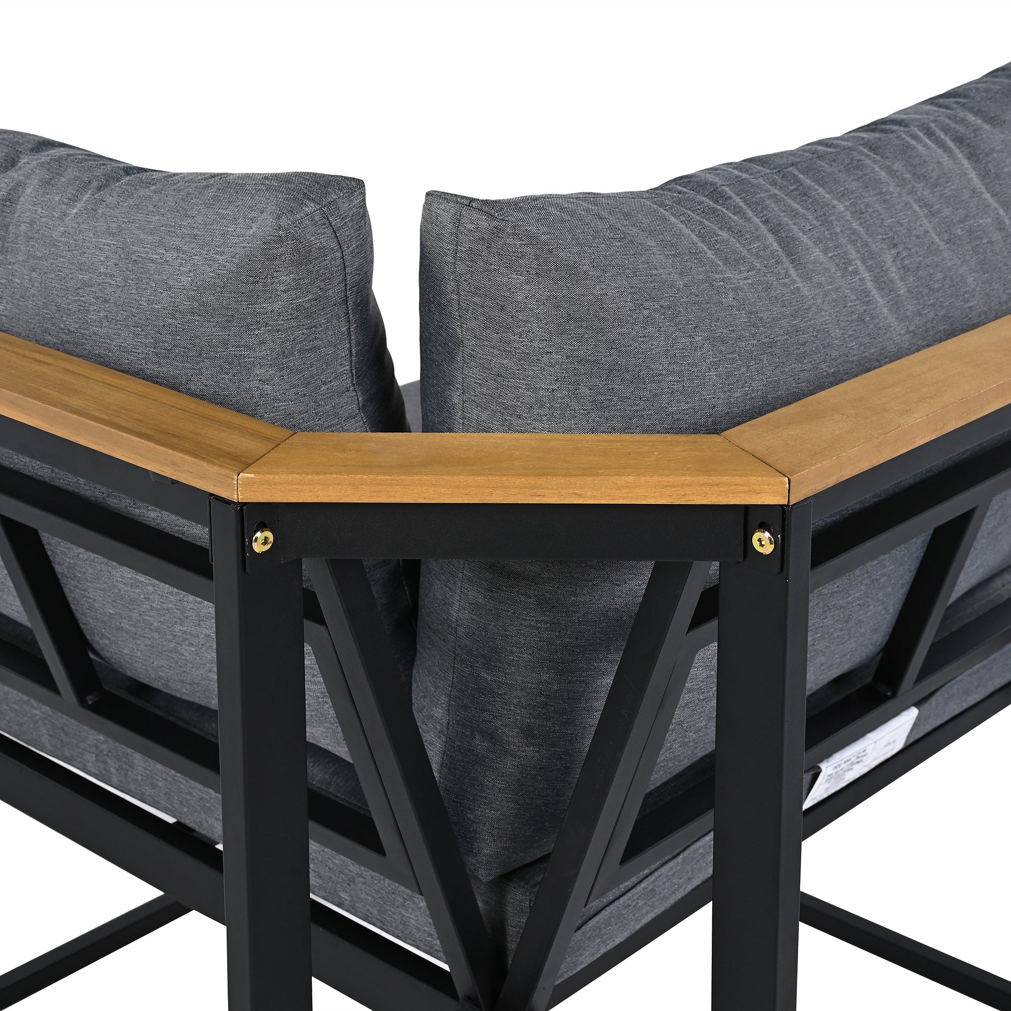 Walker Edison | 4 Pieces Outdoor Patio Sofa Sectional Set with Coffee and Side Tables