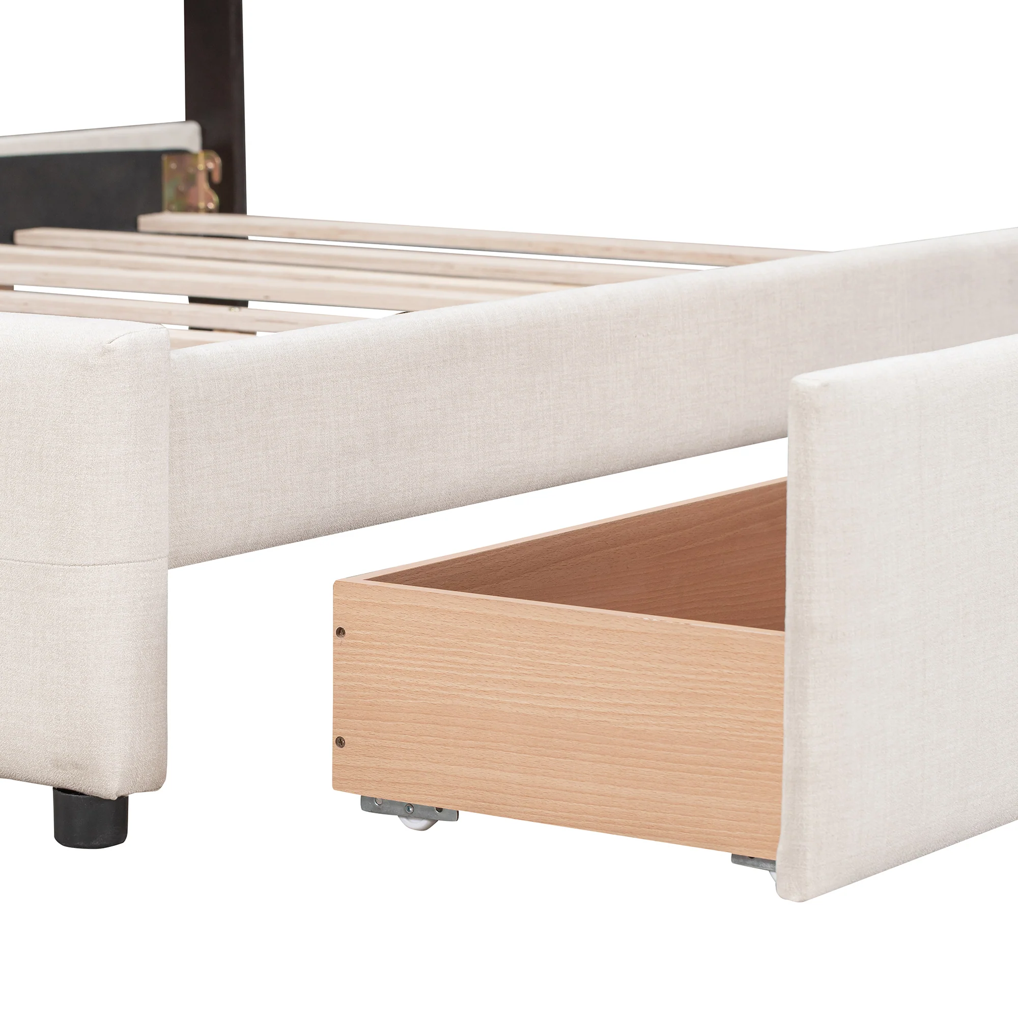 Walker Edison | Upholstered Queen Platform Bed with Storage