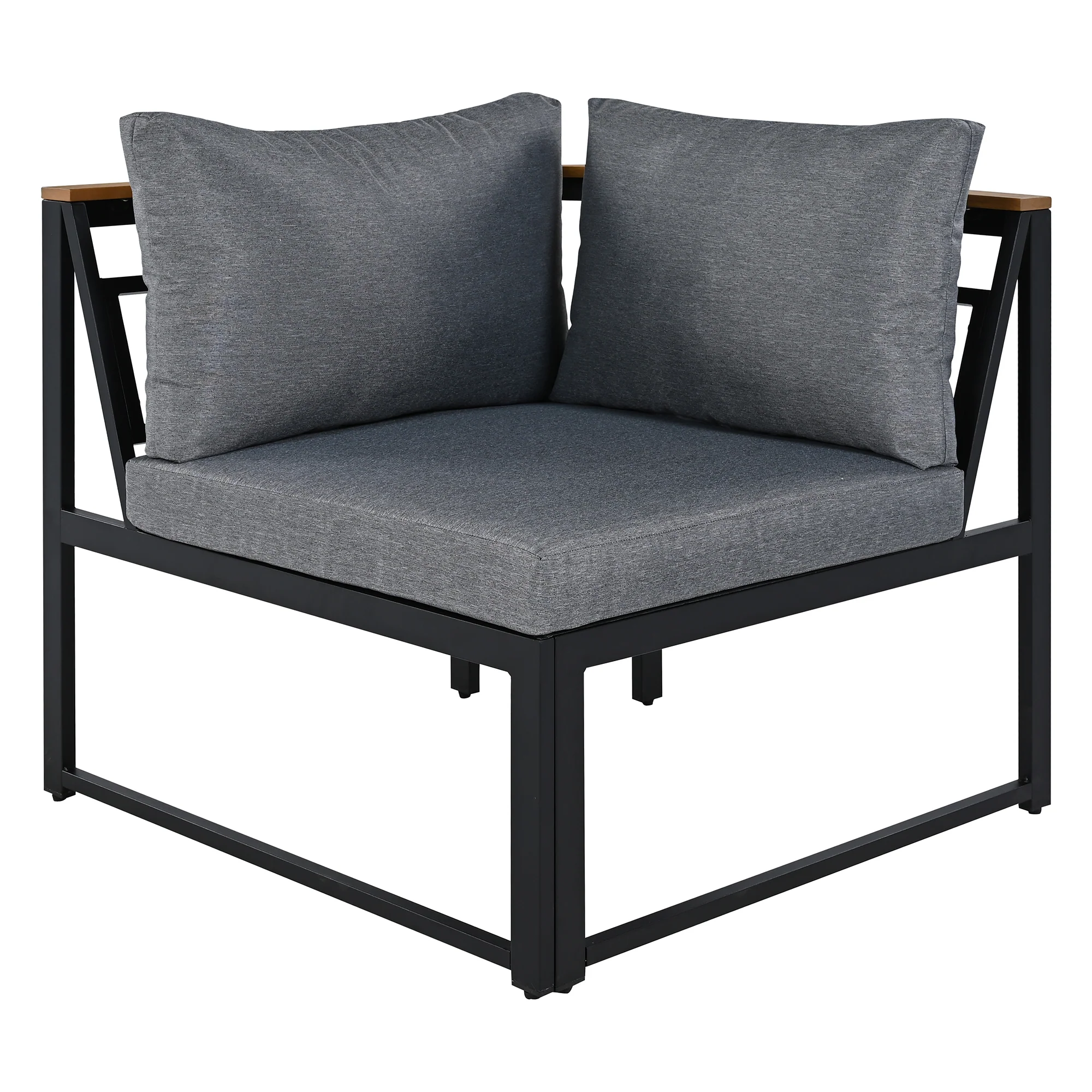 Walker Edison | 4 Pieces Outdoor Patio Sofa Sectional Set with Coffee and Side Tables