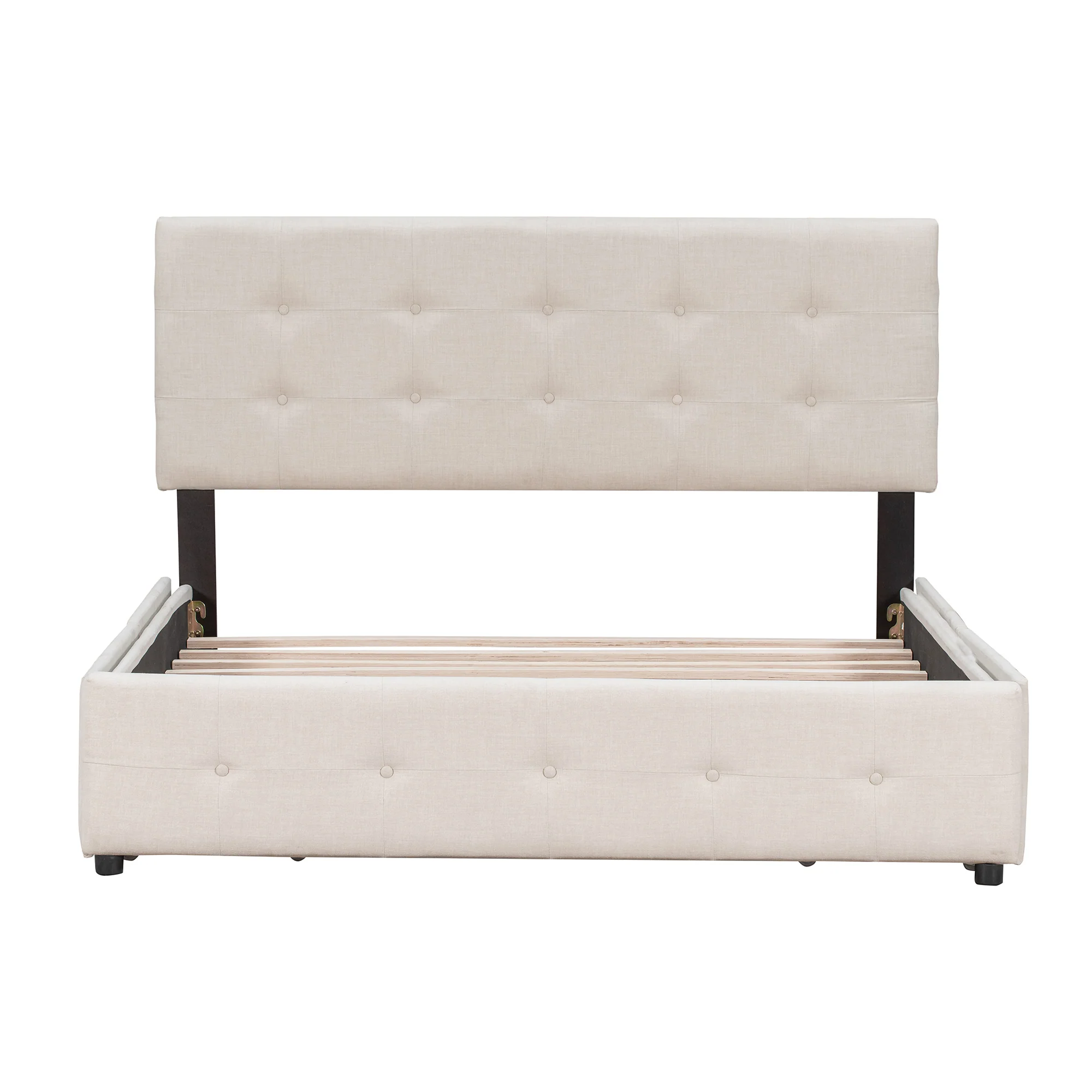Walker Edison | Upholstered Queen Platform Bed with Storage