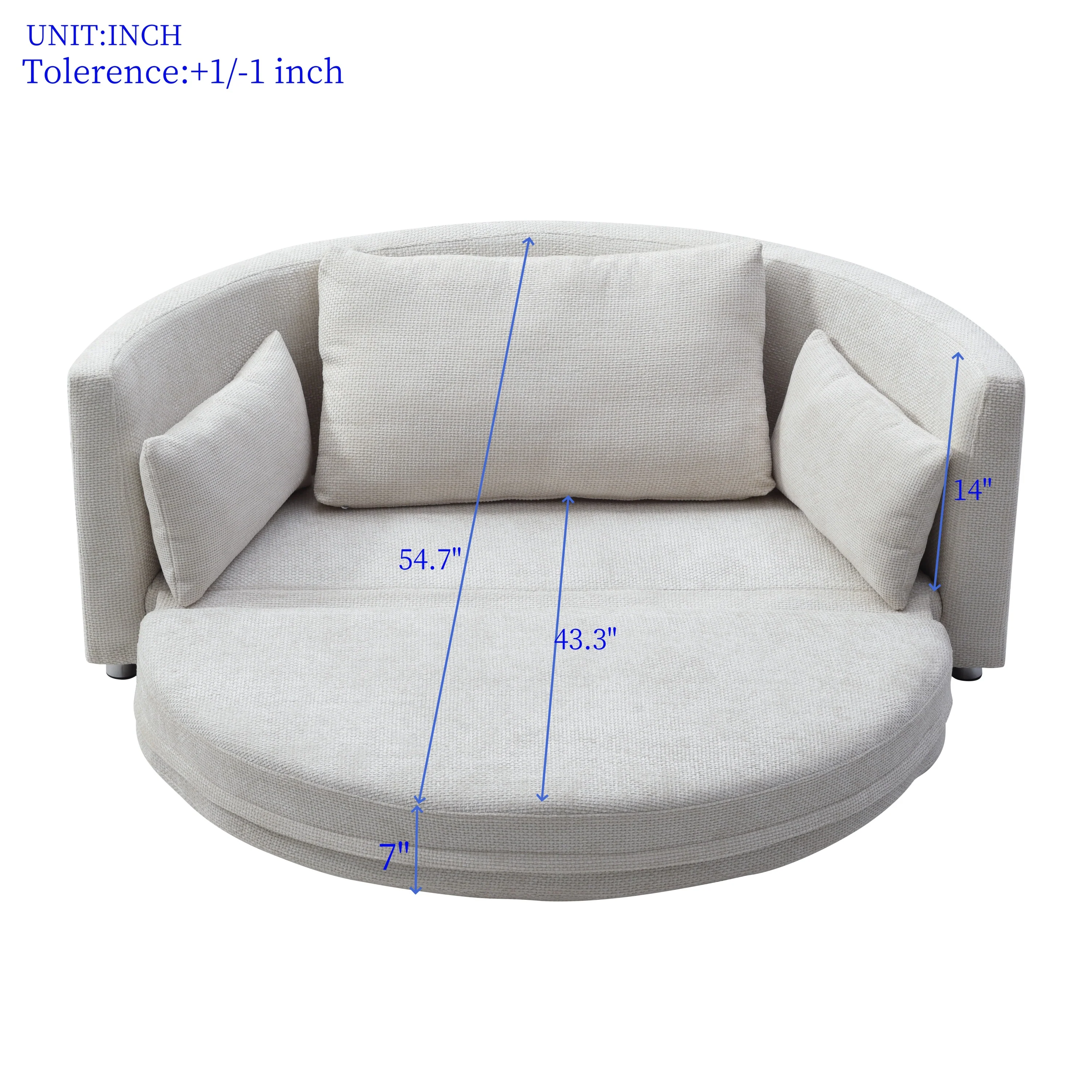 Walker Edison | Curve Design Linen Foldable Sleeper Sofa Bed