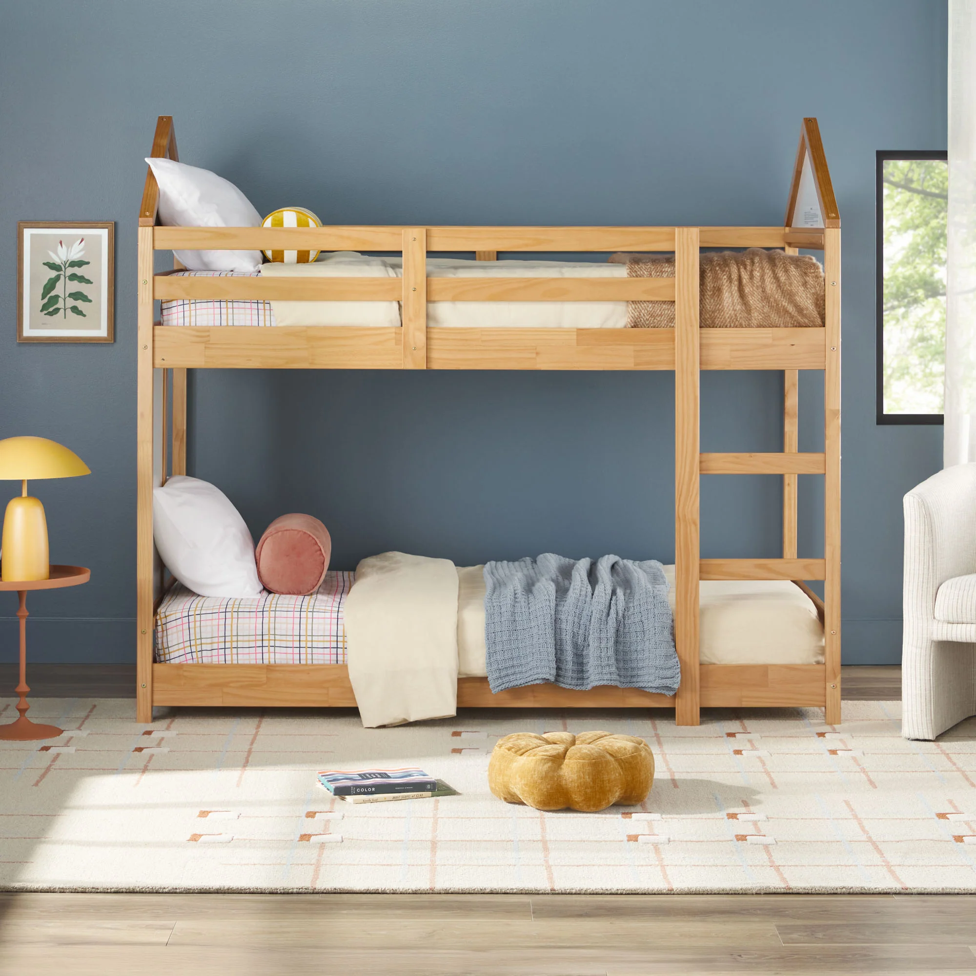 Skyler Contemporary Wood Twin over Twin Bunk Bed