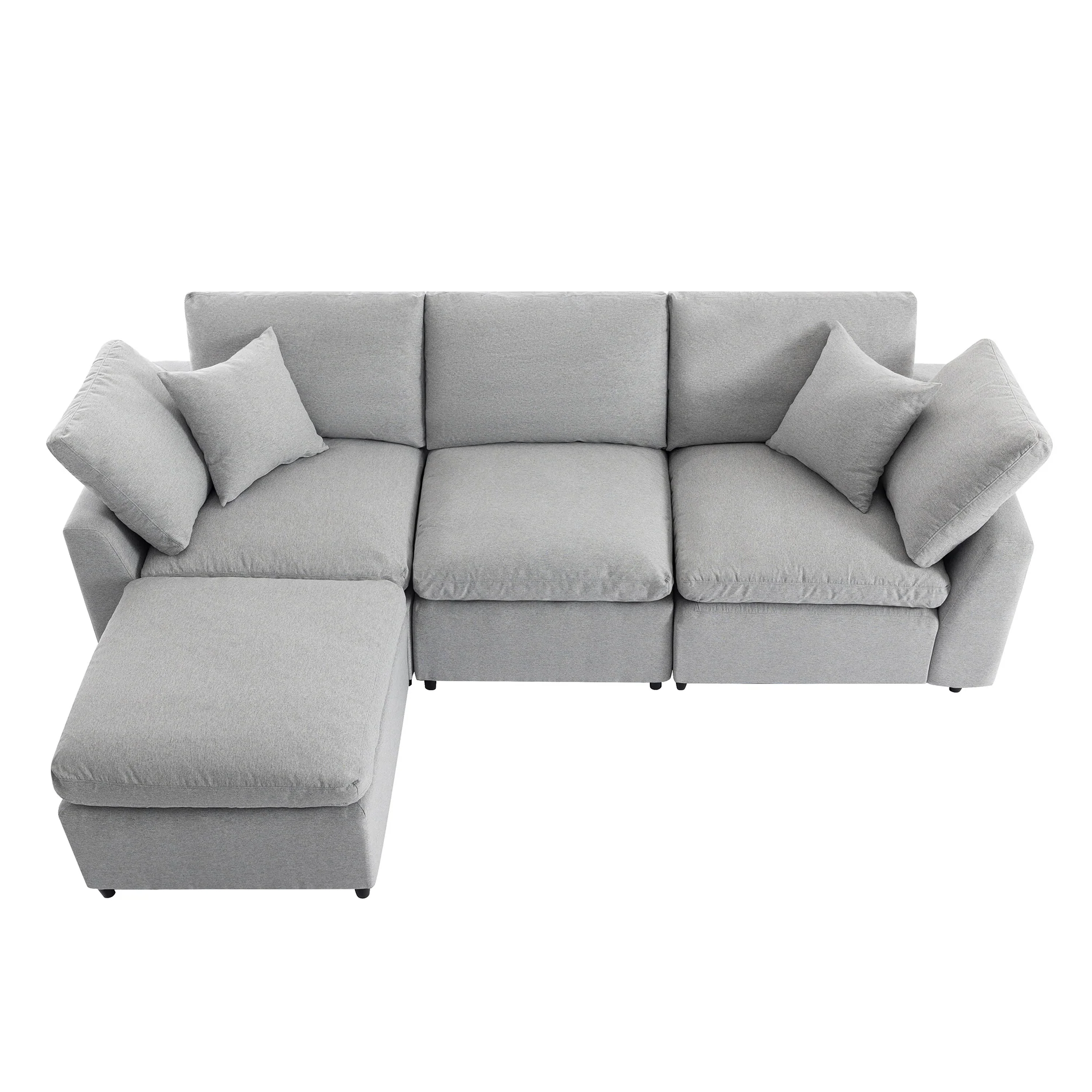 Walker Edison | Down Filled Convertible Sectional Sofa with Reversible Chaise