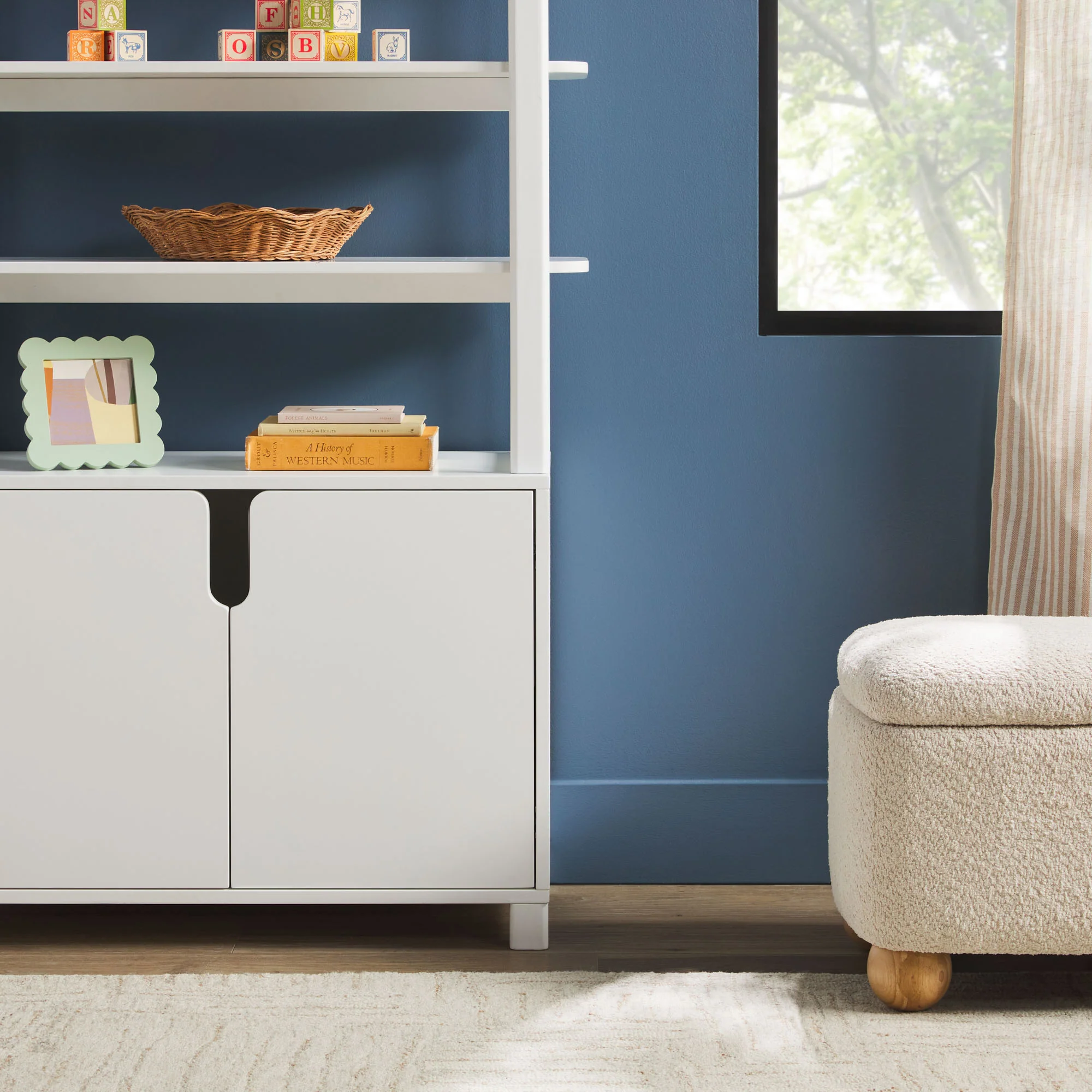 Zoey Modern Arched Wood Cabinet Storage Bookcase