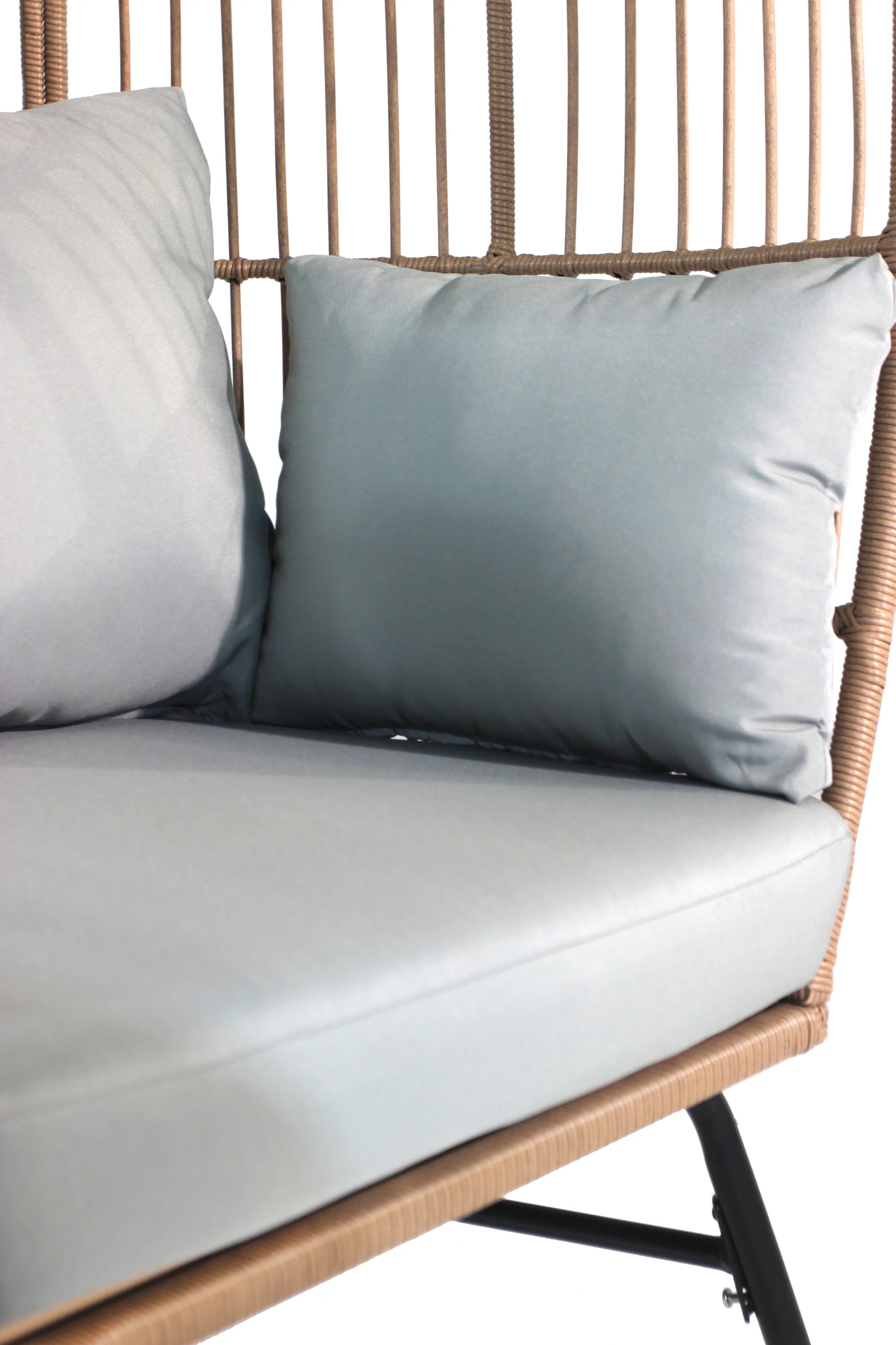 Walker Edison | Outdoor Garden Wicker Egg Chair And Footstool Set