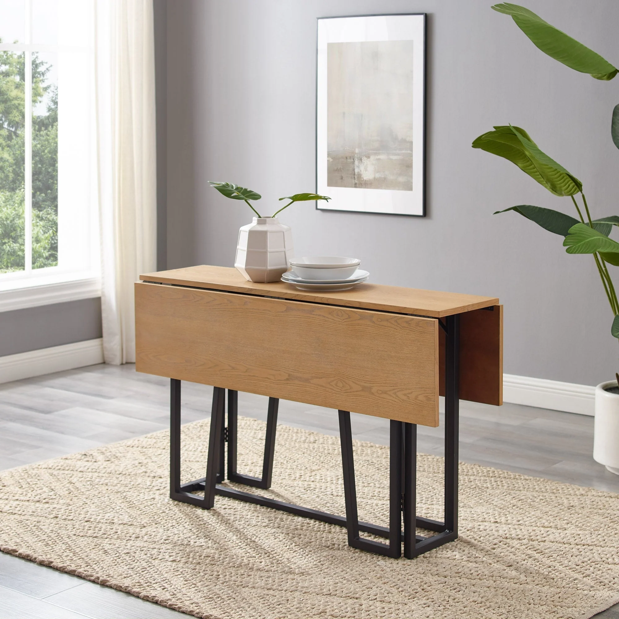 Memphis 47 Modern Drop-Leaf Dining Table