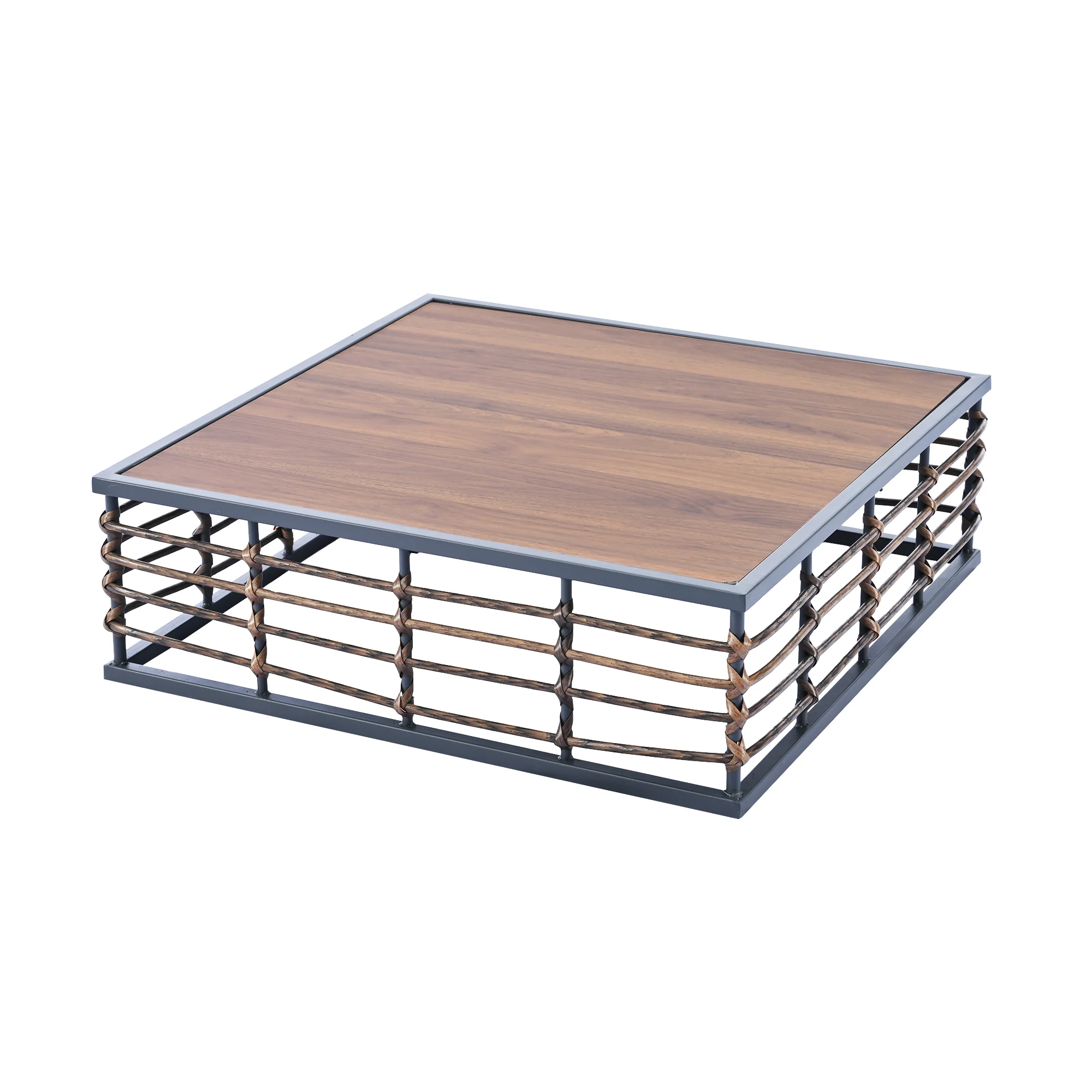 Walker Edison | Modern Minimalist 7-Piece Metal Outdoor Patio Sectional Sofa Set