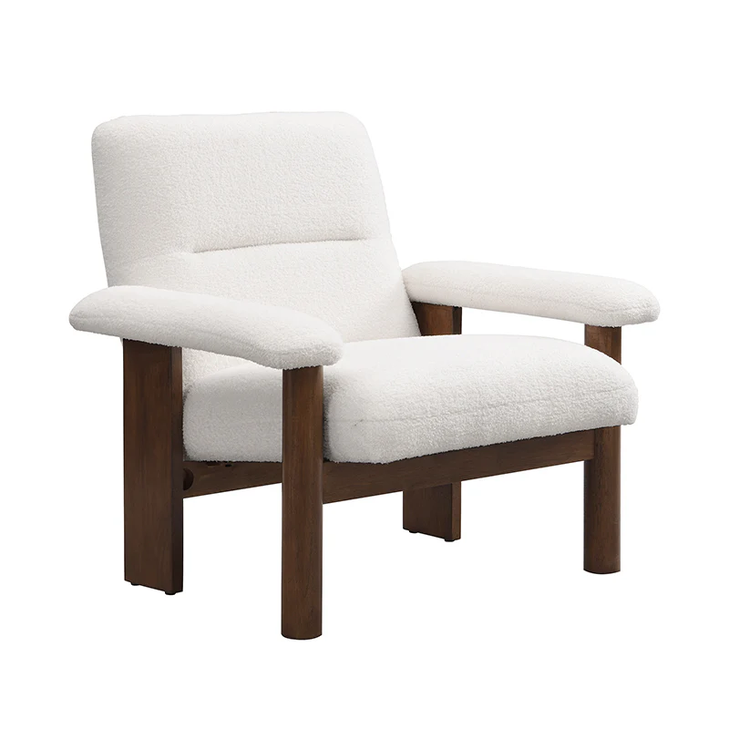 Walker Edison | Mid Century Modern Accent Chair with Ottoman