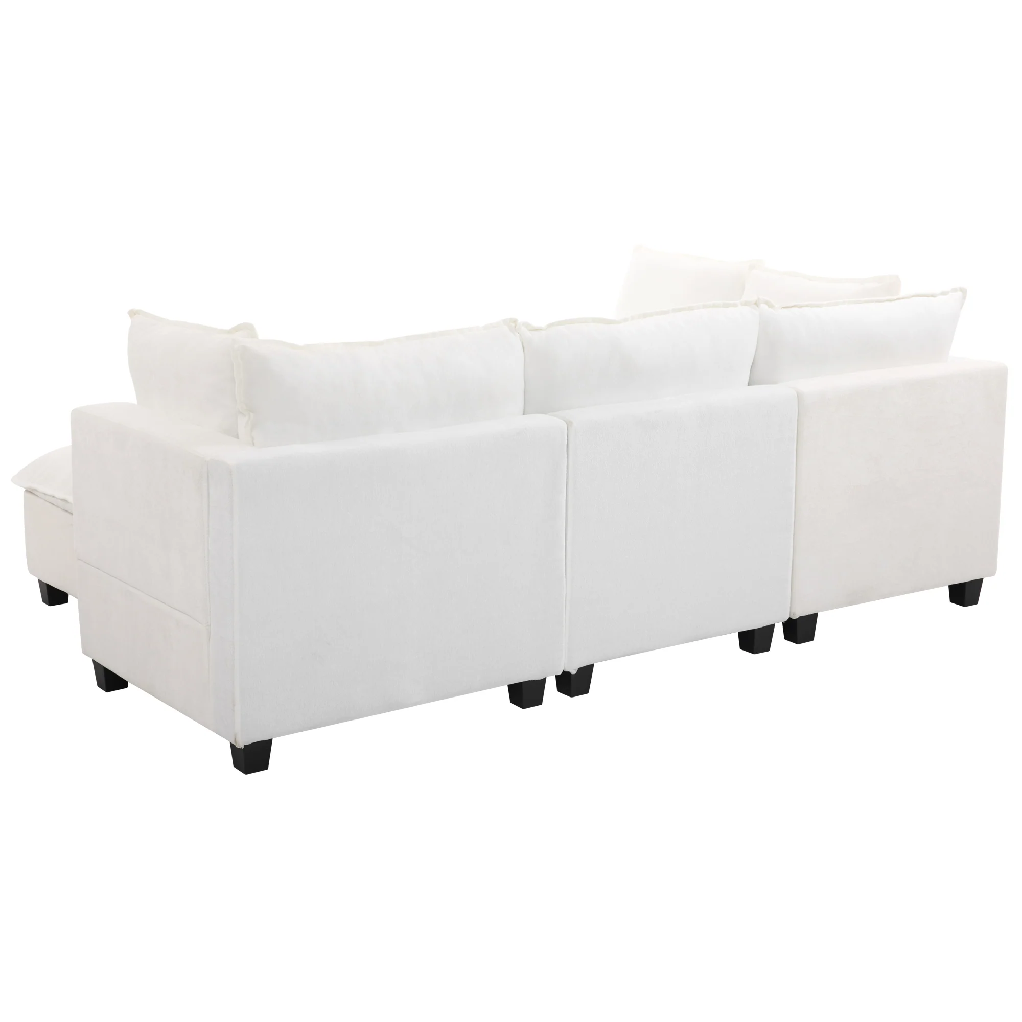 Walker Edison | Cloud Modular U-shaped Sectional Sofa with Ottoman and Coffee Table