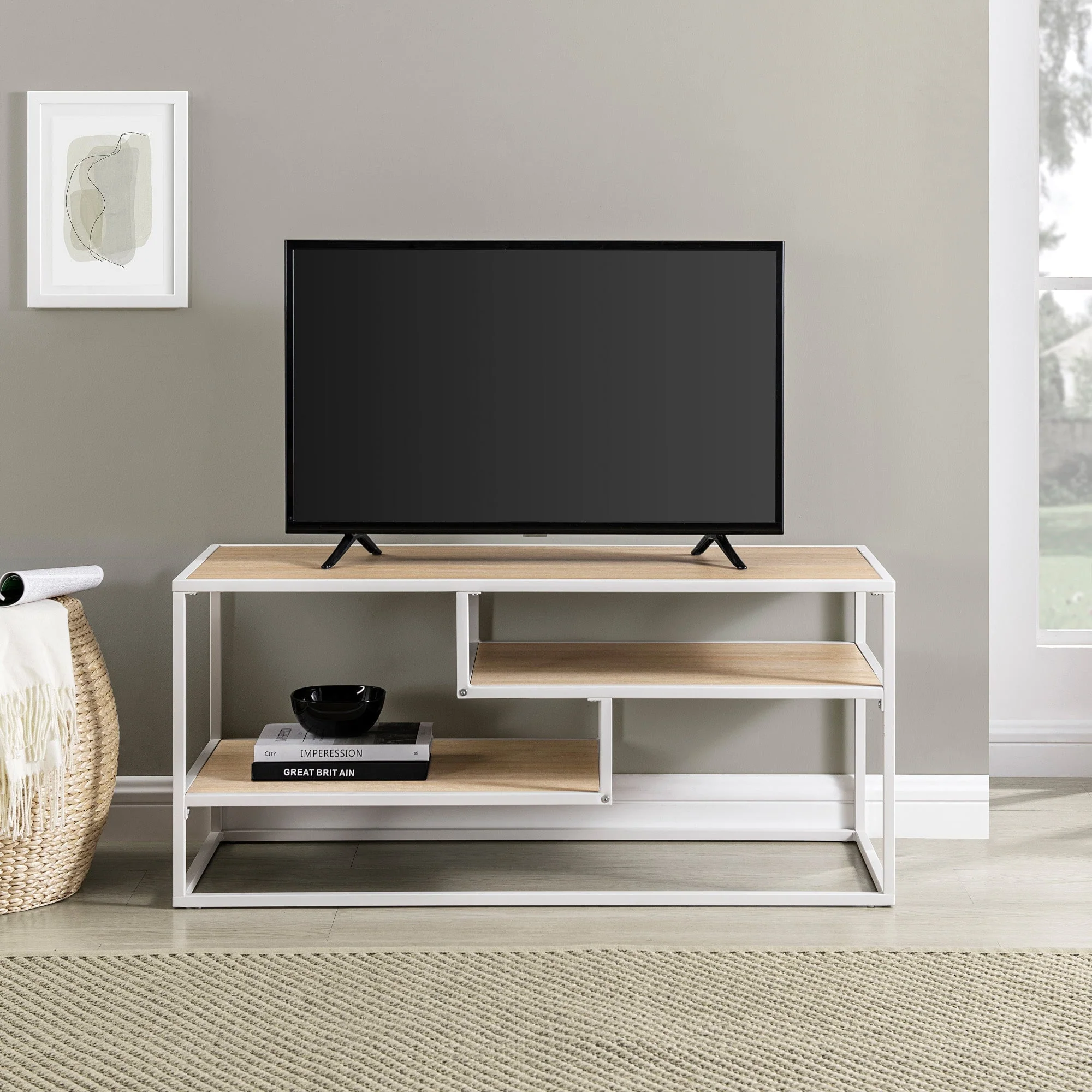 Maya 40 Contemporary Metal TV Stand