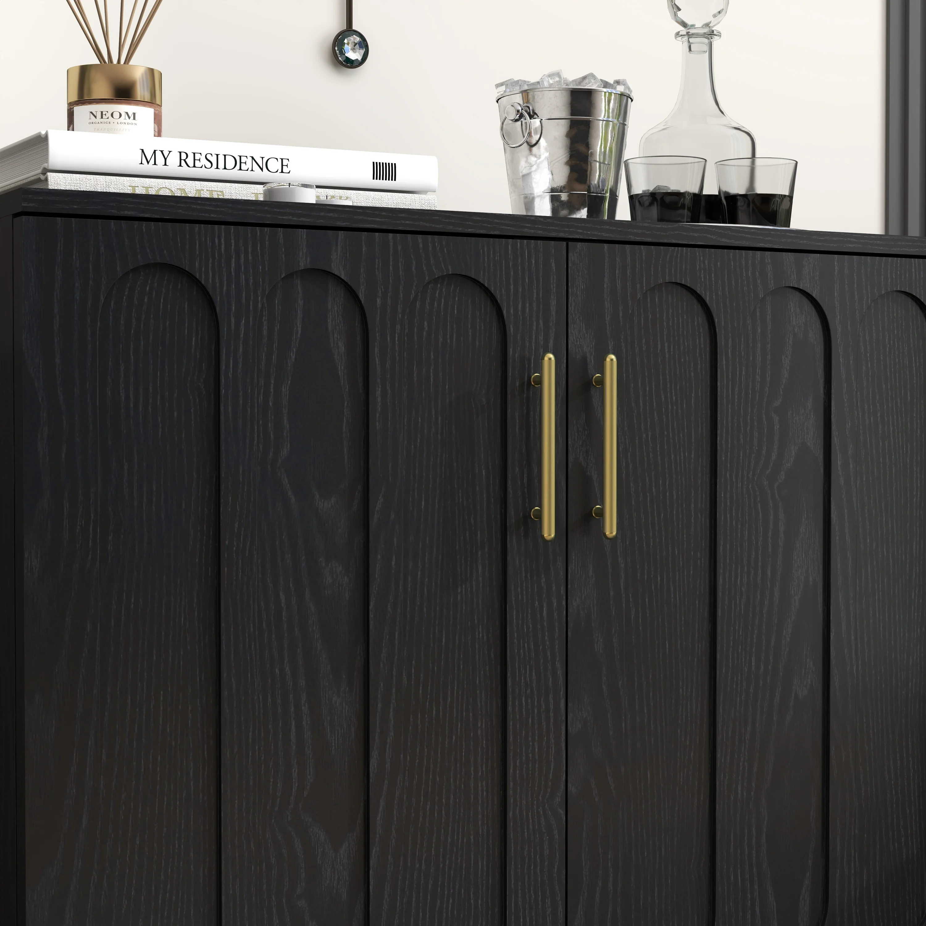 Walker Edison | Mid-Century Modern Fluted Accent Cabinet