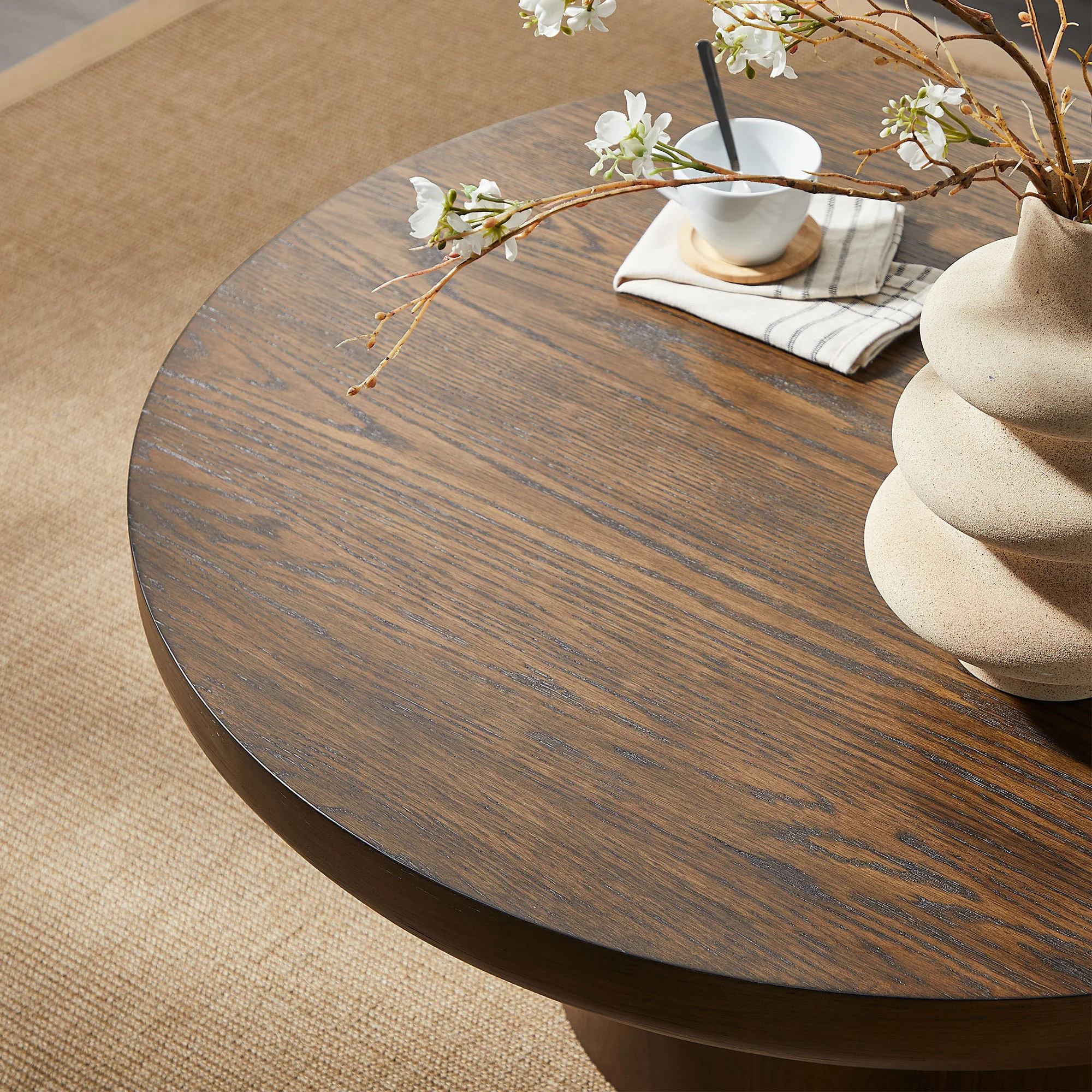 Walker Edison | Wood Veneer Round Coffee Table