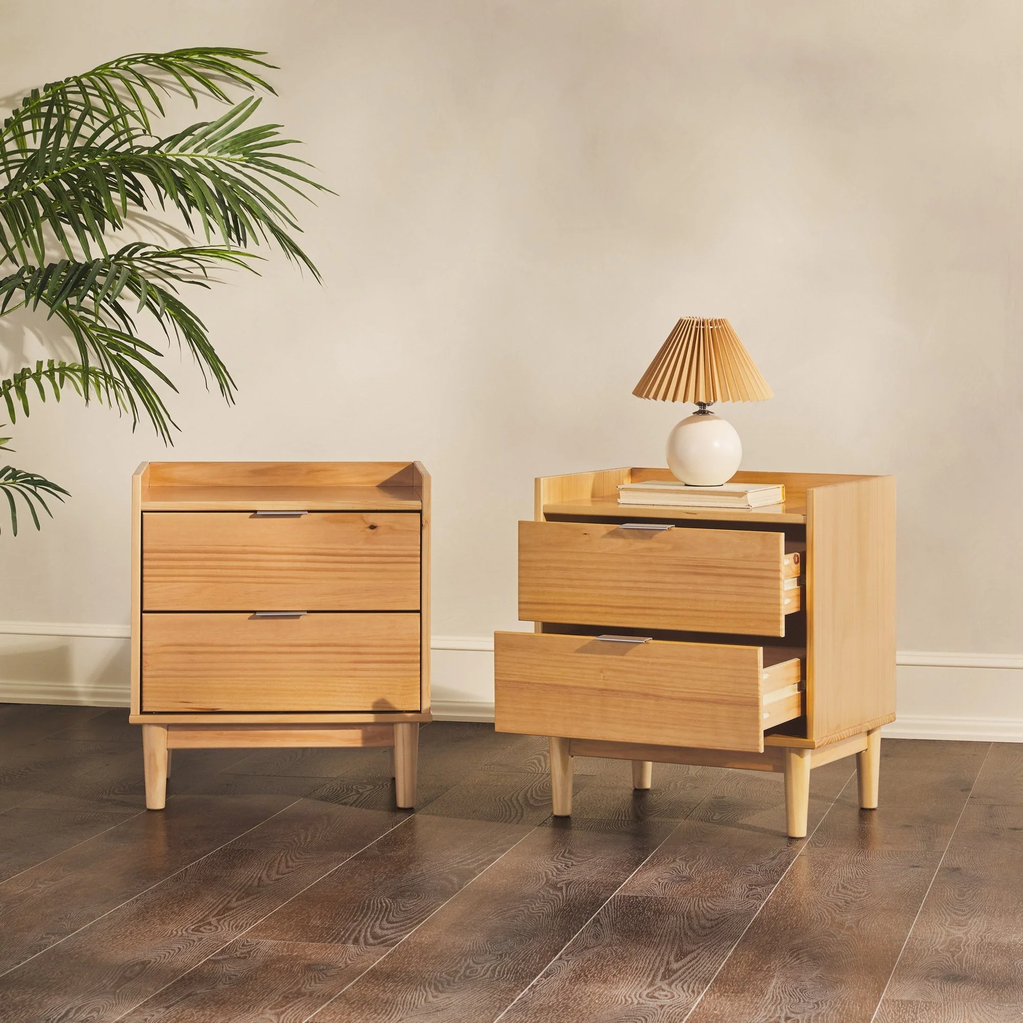 Lee Mid-Century Modern Wood Nightstand