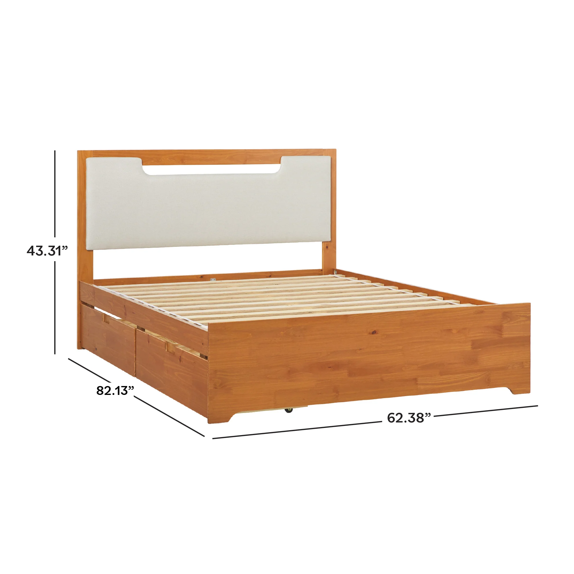 Sloane Mid-Century Modern Solid Wood Storage Bed