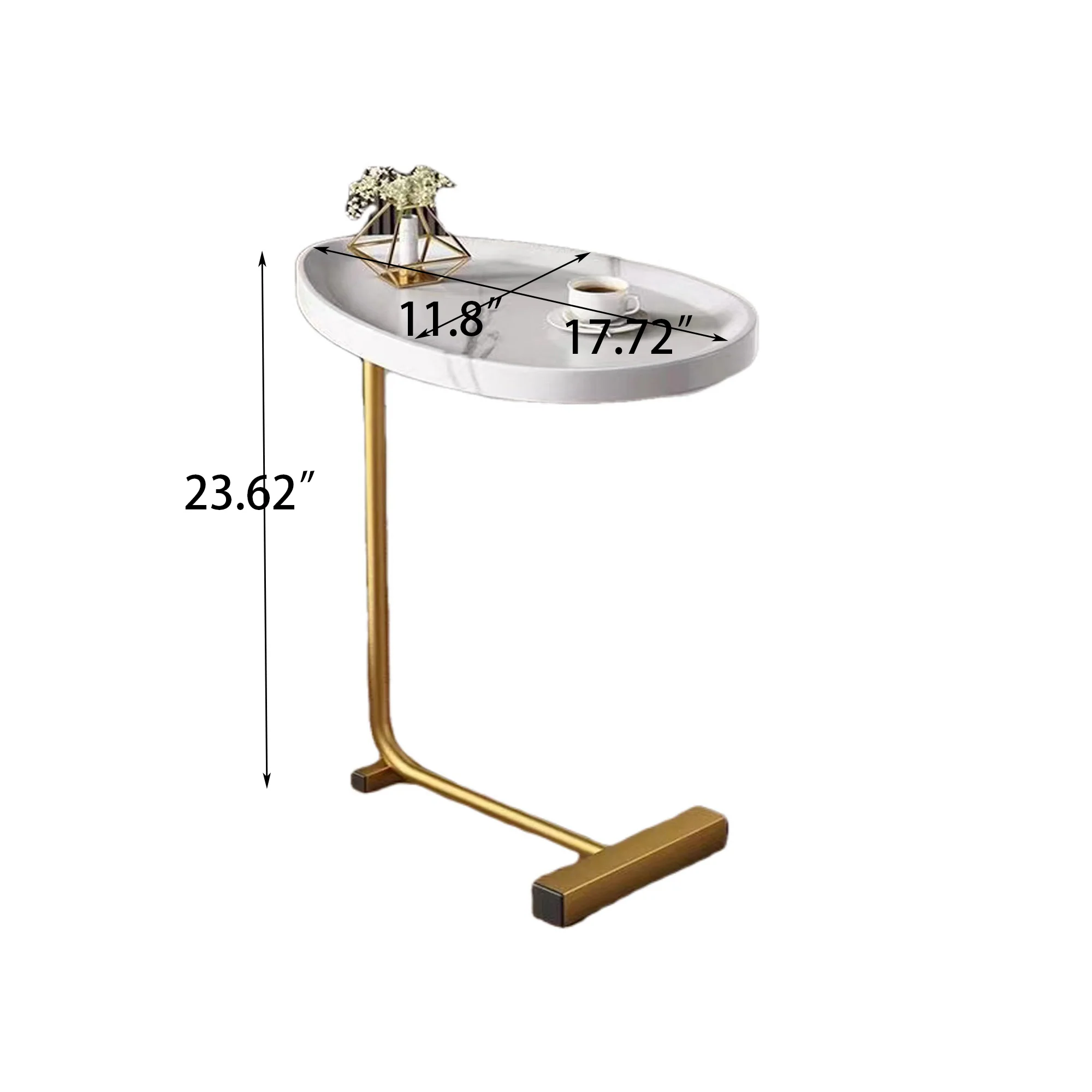 Walker Edison | Marble-Like Sofa Side Table