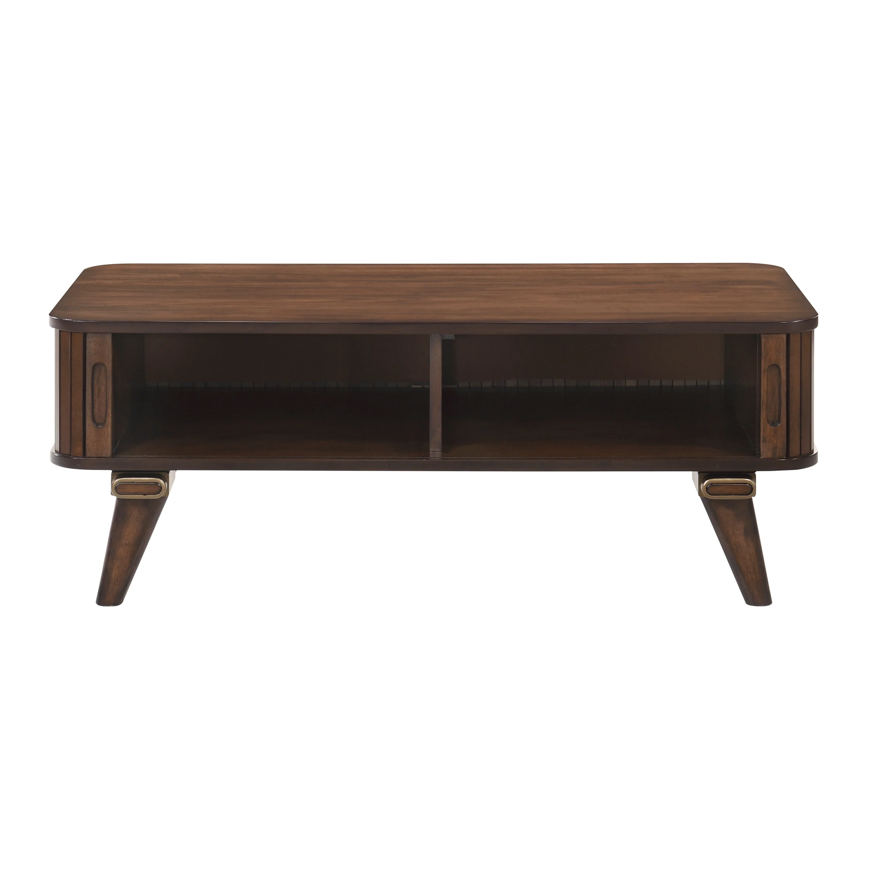 Walker Edison | Minimalist Reeded Storage Coffee Table
