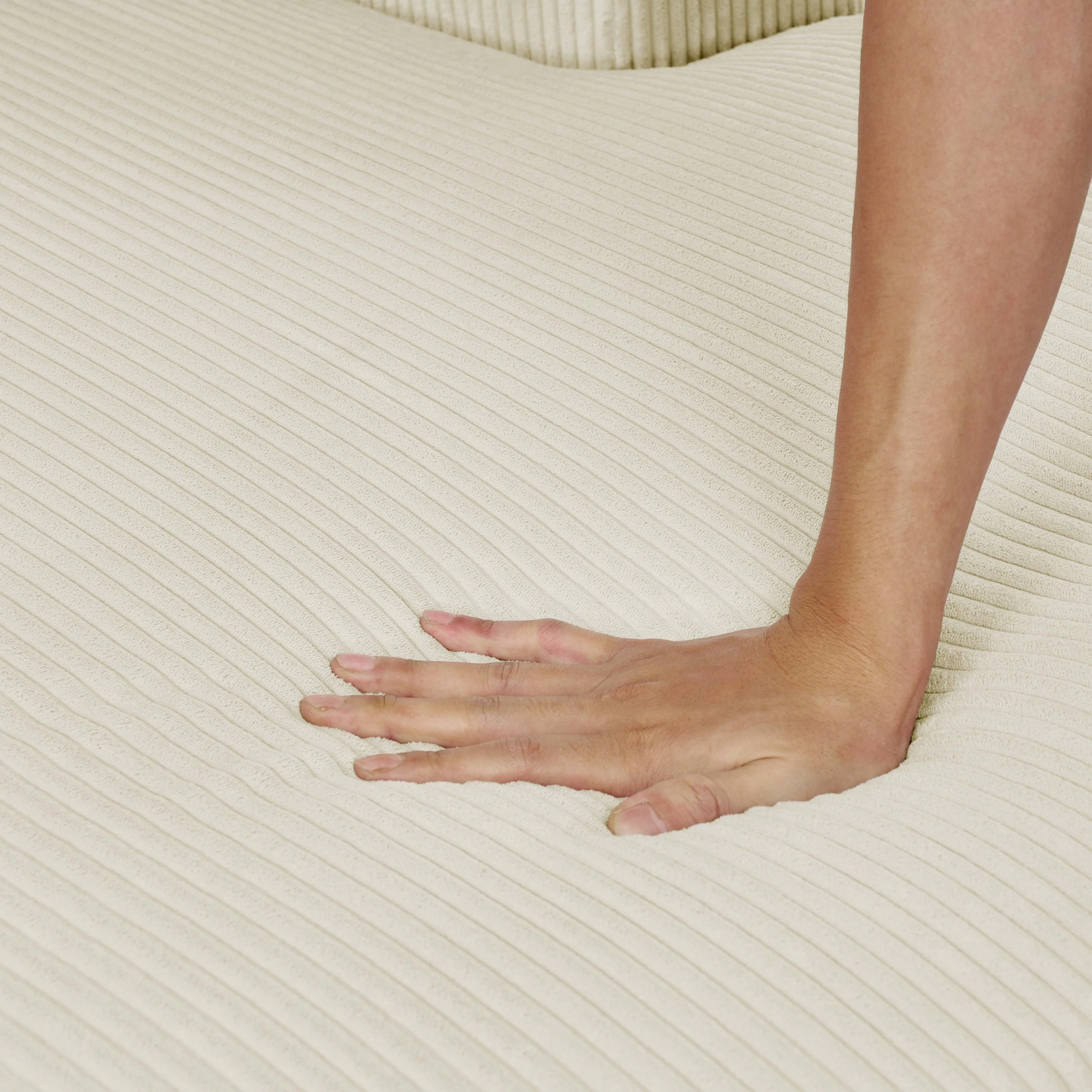 Walker Edison | Coastal Beige Corduroy Double-Chaise Cloud Sectional Sofa