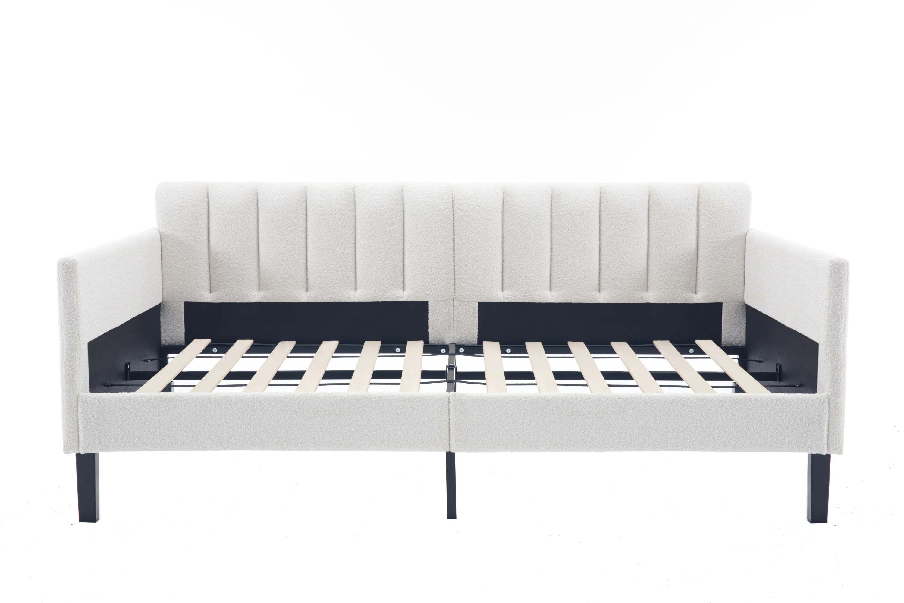 Walker Edison | Elena Twin Size Ivory Boucle Upholstered Daybed
