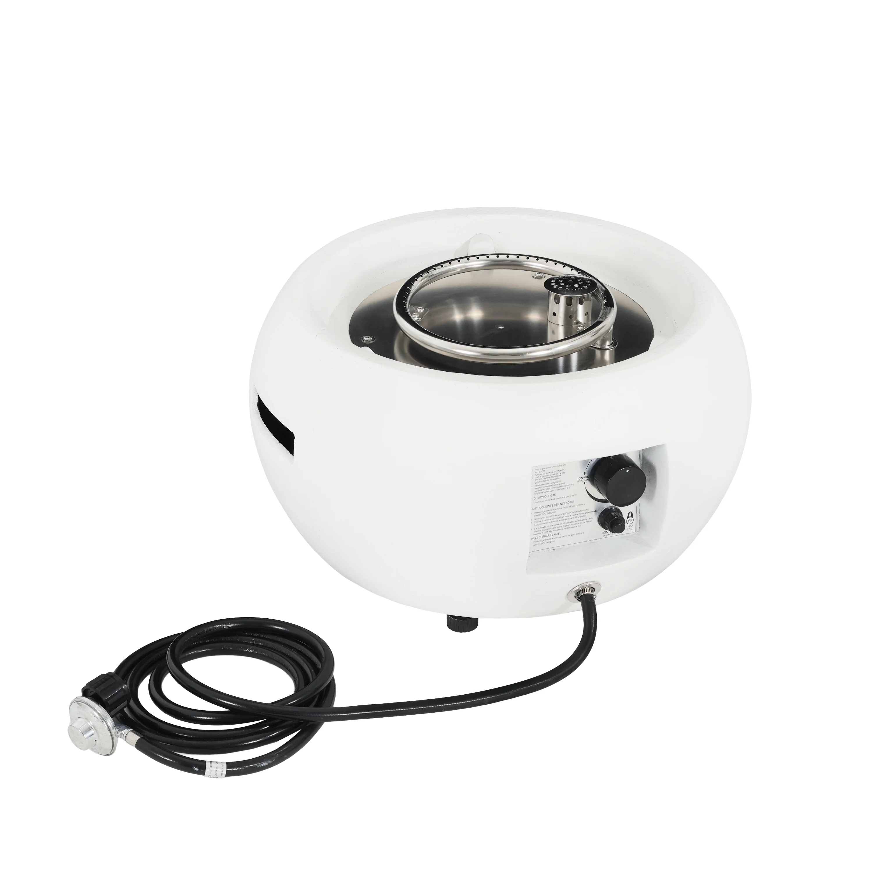 Walker Edison | Minimalist Round Design Outdoor Patio MGO Propane Fire Pit