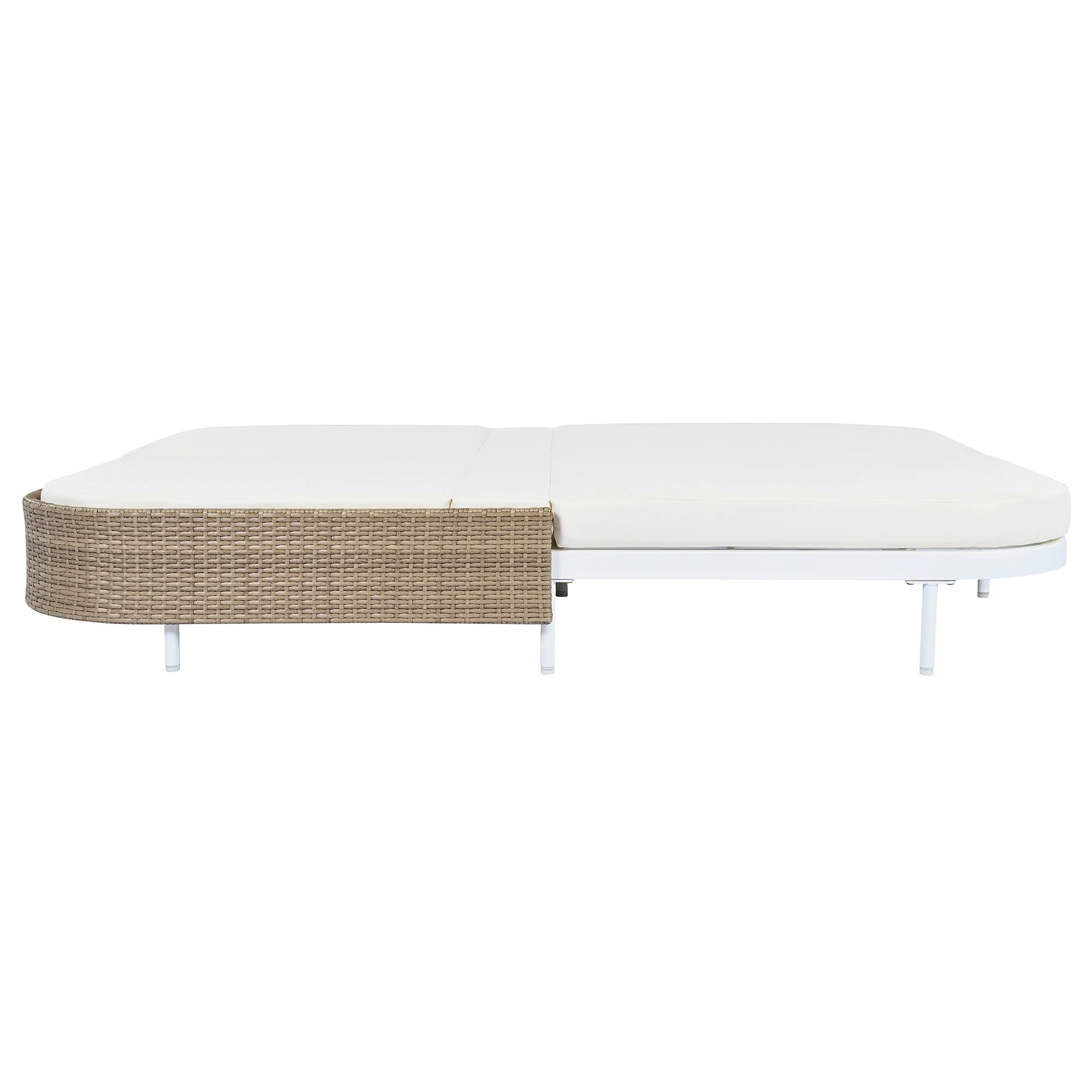 Walker Edison | Minimalist Outdoor Patio Rattan Adjustable Daybed