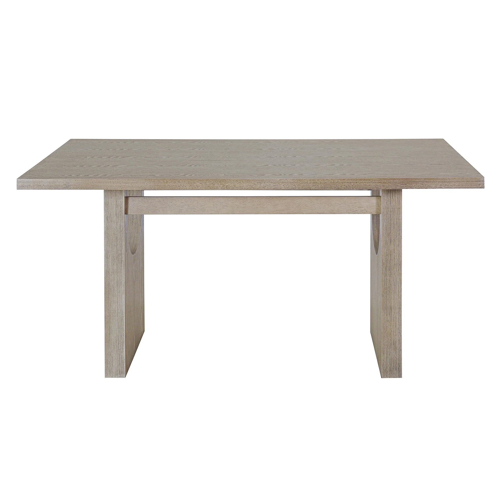 Walker Edison | Natural Wood Wash 7-Piece Retro Dining Set with 6 Upholstered Chairs