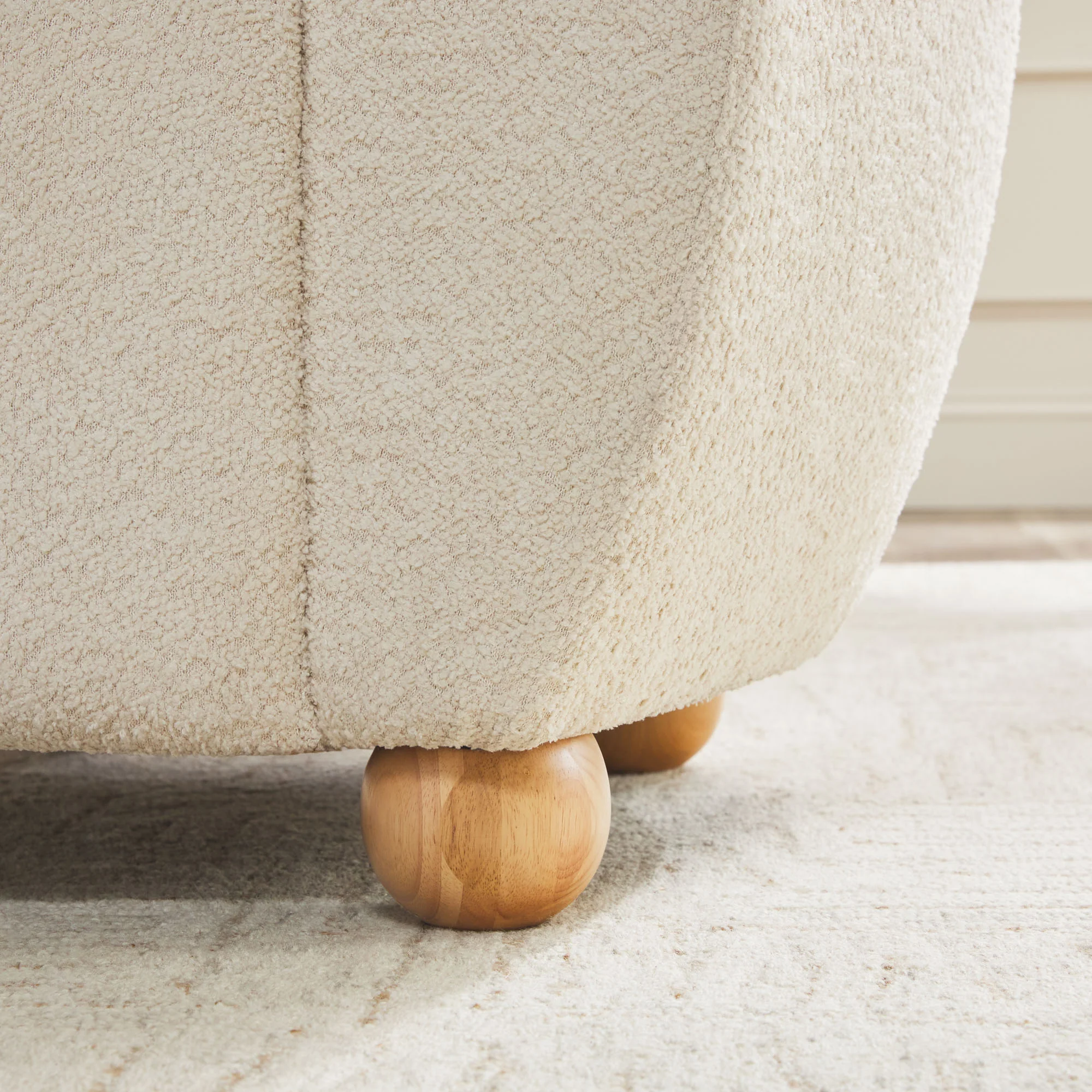 Linley Contemporary Boucle Easy Assembly Upholstered Small Accent Chair