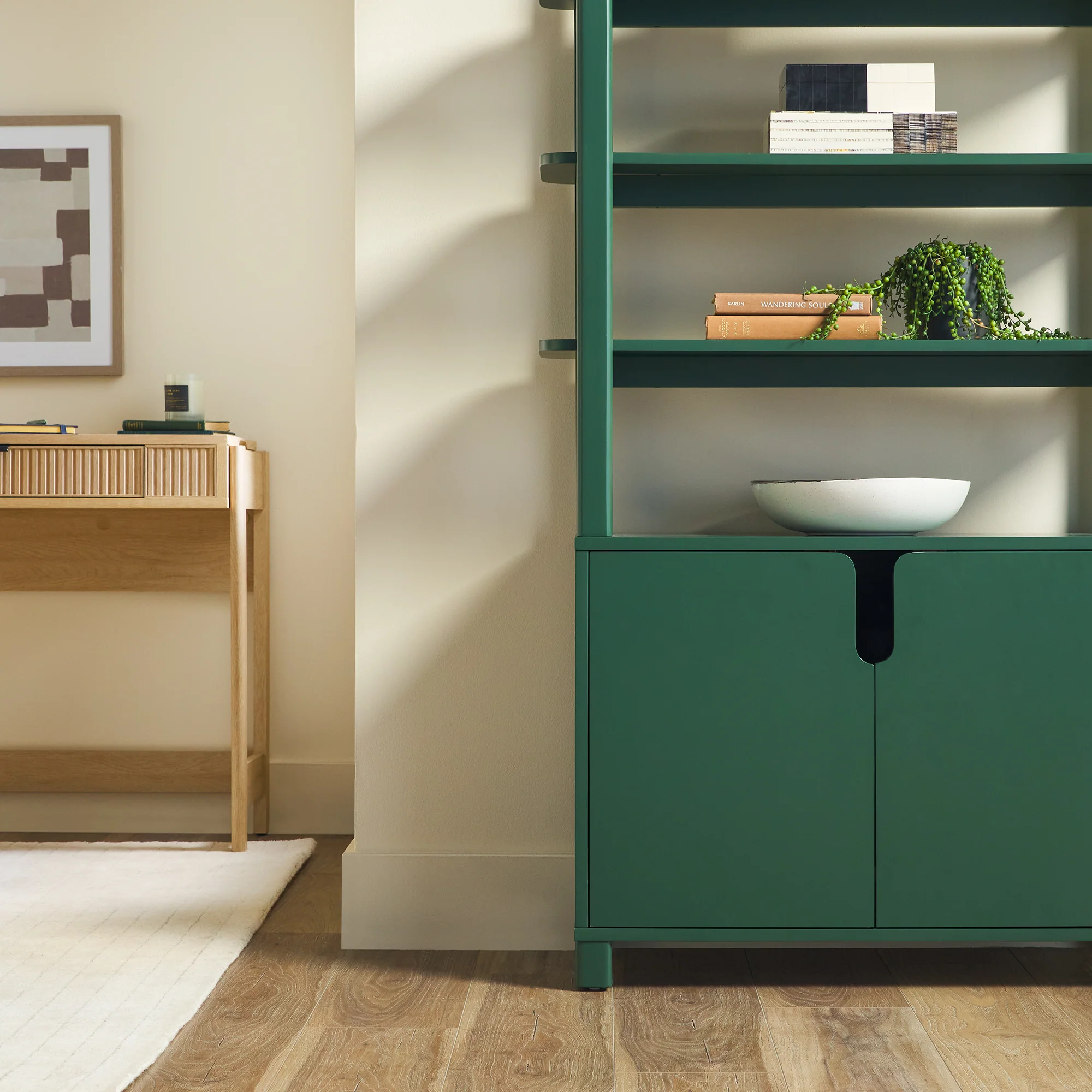 Zoey Modern Arched Wood Cabinet Storage Bookcase