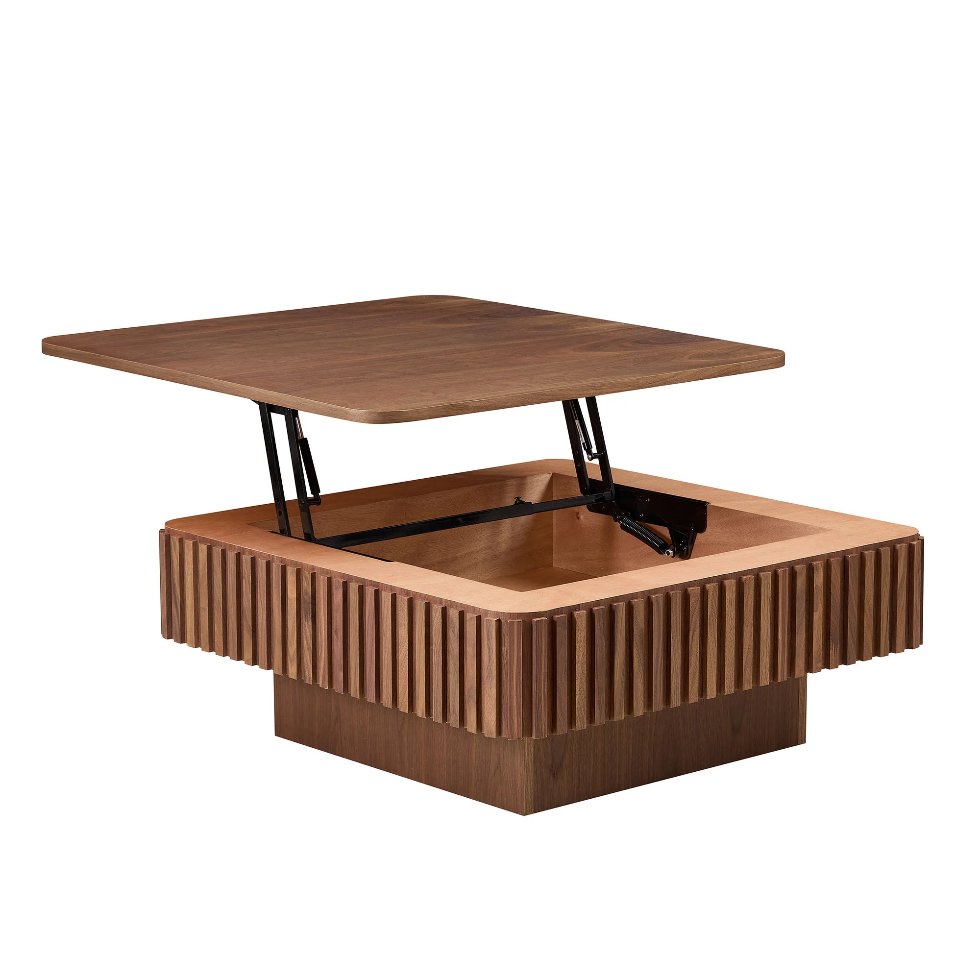 Walker Edison | Fluted Modern Lift Top Coffee Table and Desk