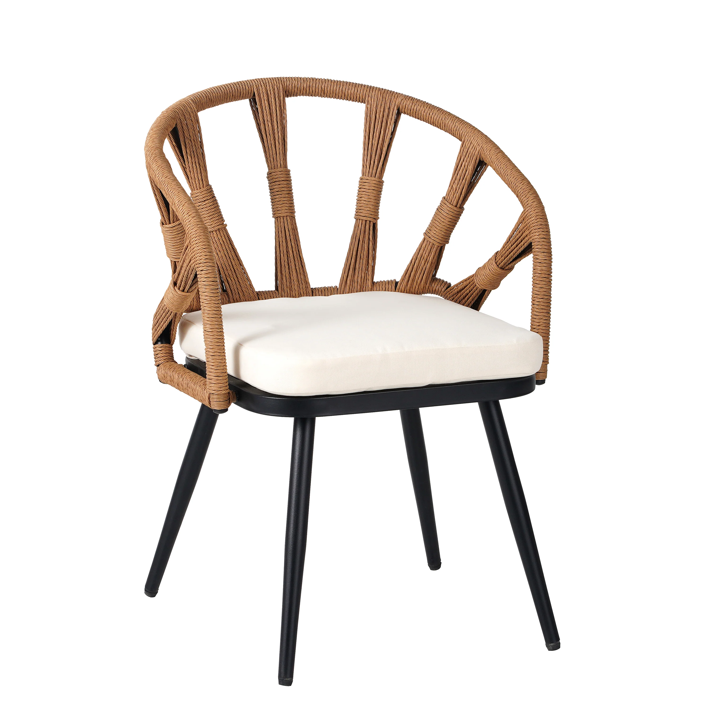 Walker Edison | U Style Contemporary Outdoor Dining Table and Chairs Set