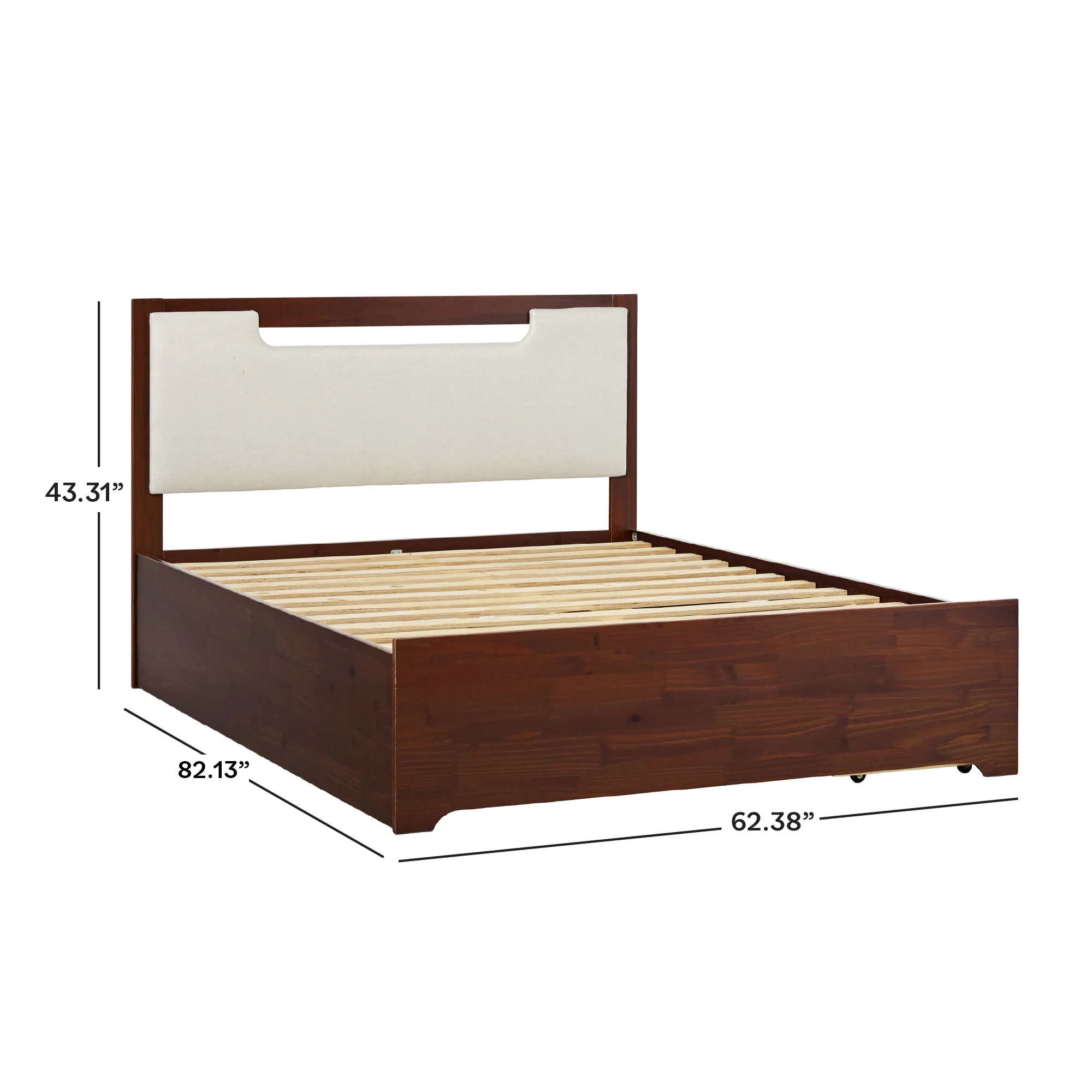 Sloane Mid-Century Modern Solid Wood Storage Bed