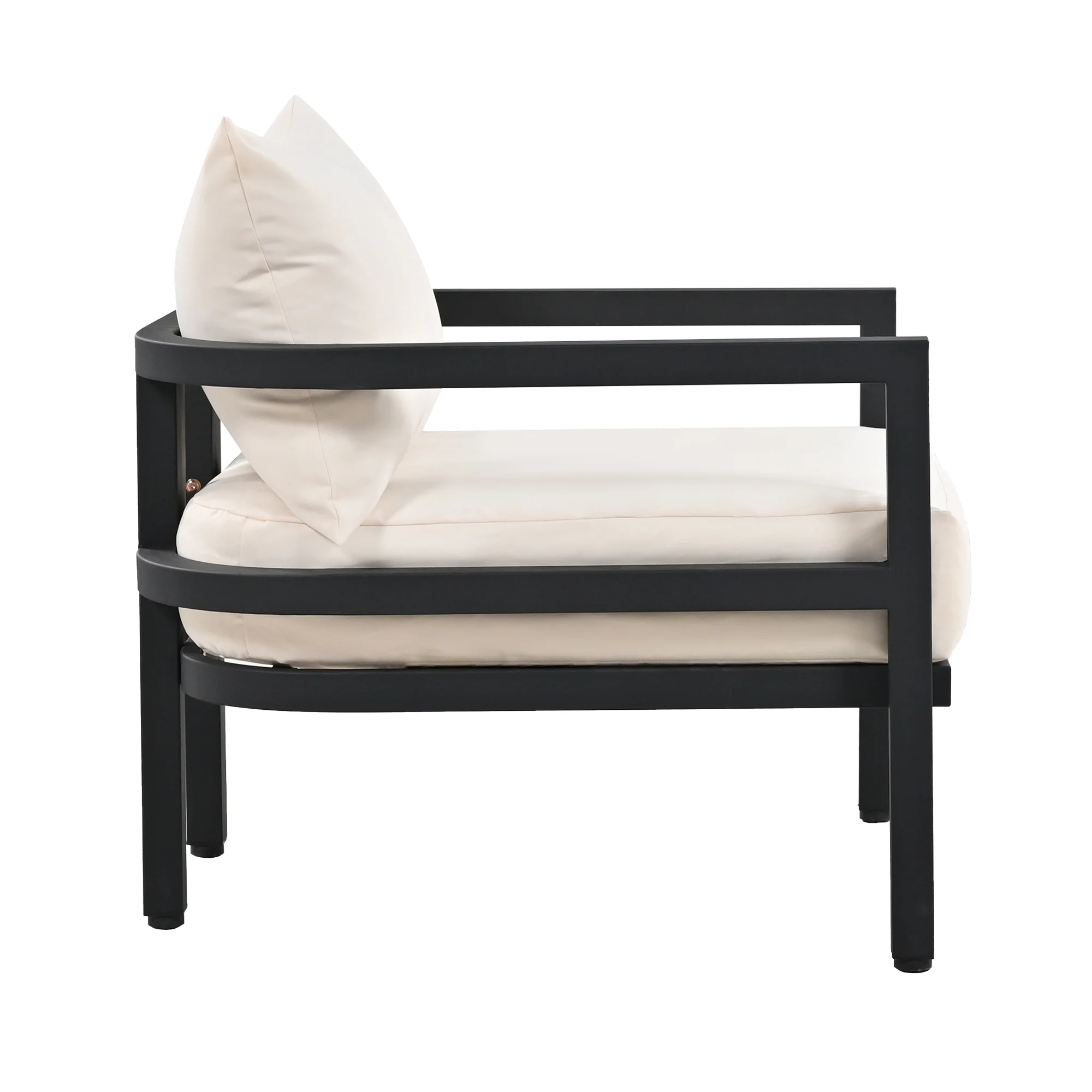 Walker Edison | Curve Design Steal Outdoor Sofa Set